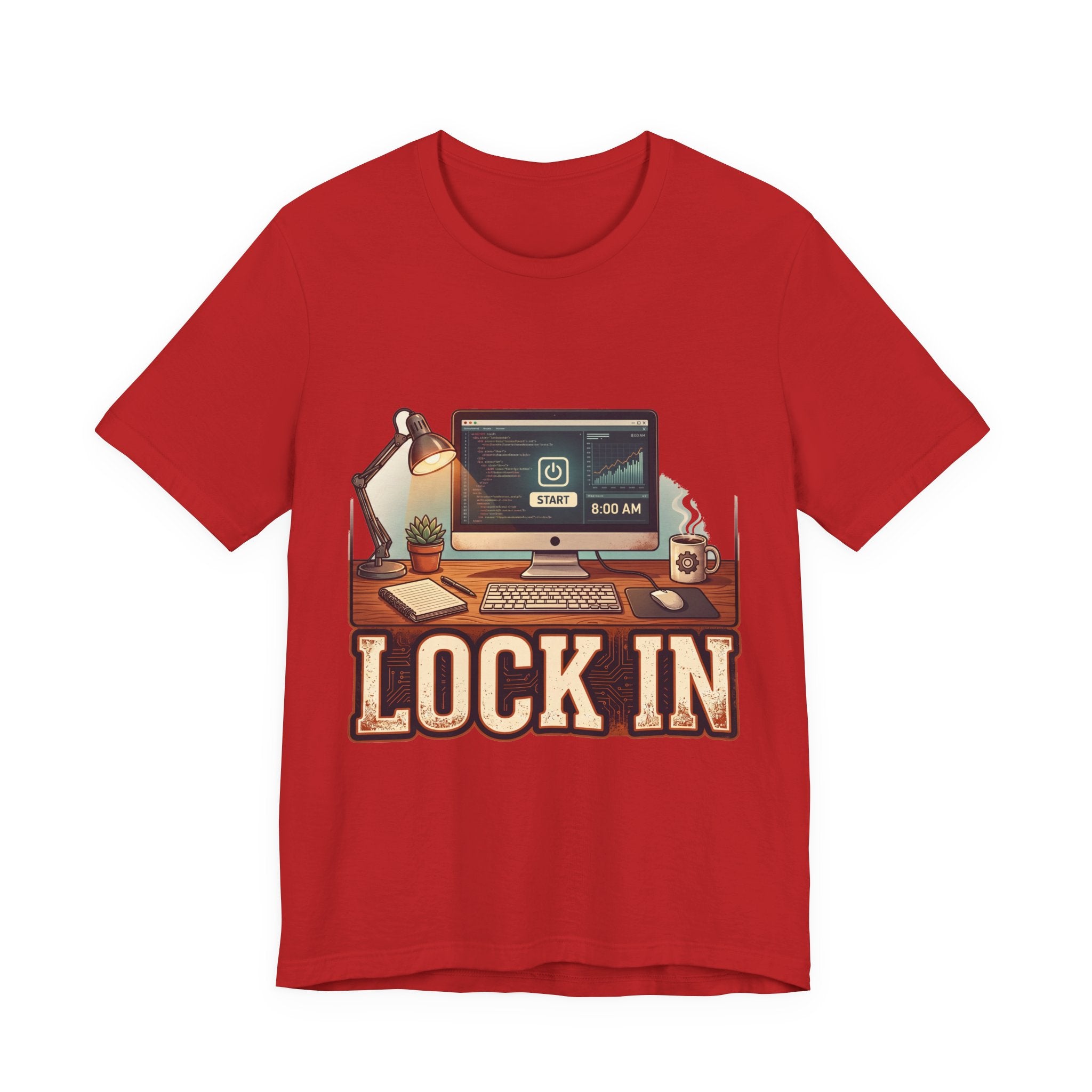 Work Flow T-Shirt | Start Your Day T-Shirt | Hustle T-Shirt | Lock In Circuit Board Unisex Heavy Cotton Graphic Tee