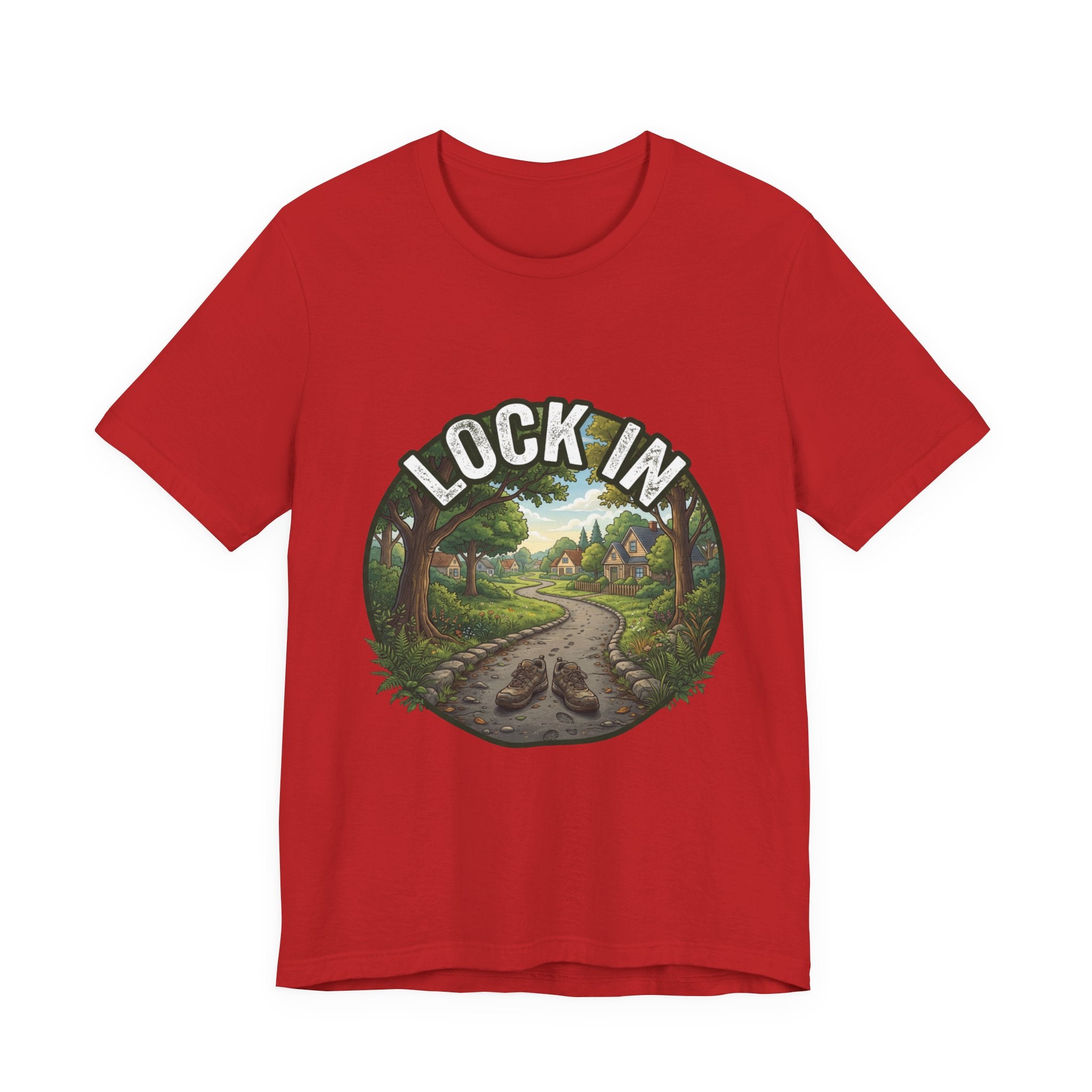 Walking Trail T-Shirt | Nature Path Tee | Outdoor Hiking Shirt | Lock In Life | Unisex Heavy Cotton Graphic Tee