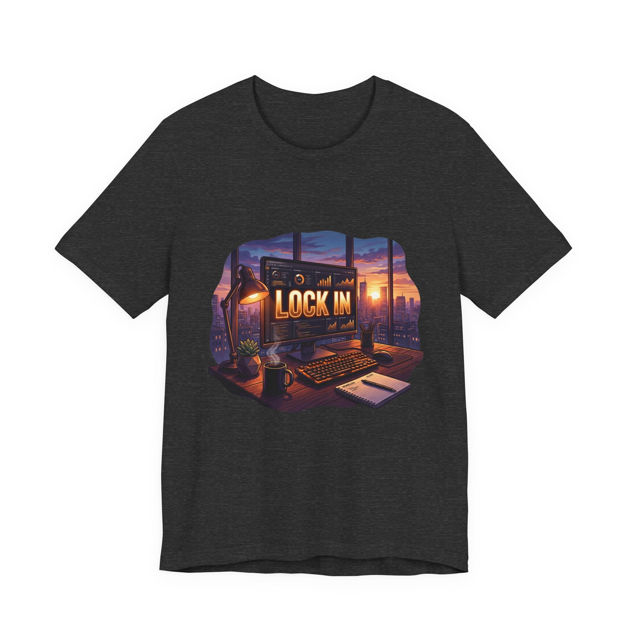 Work Flow T-Shirt | Start Your Day T-Shirt | Hustle T-Shirt | Lock In City Dawn Unisex Heavy Cotton Graphic Tee