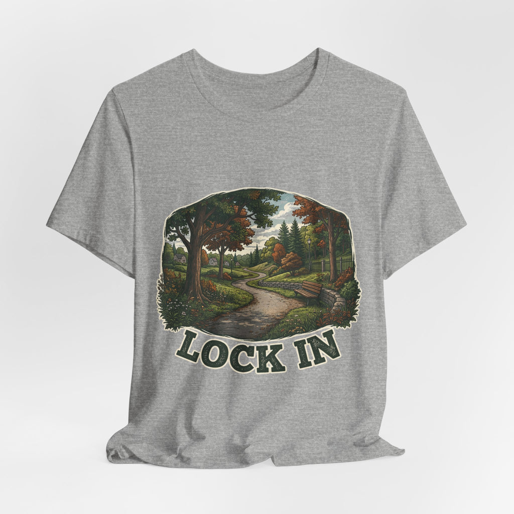 Autumn Walking T-Shirt | Fall Trail Tee | Nature Path Shirt | Lock In Life | Unisex Heavy Cotton Graphic Tee