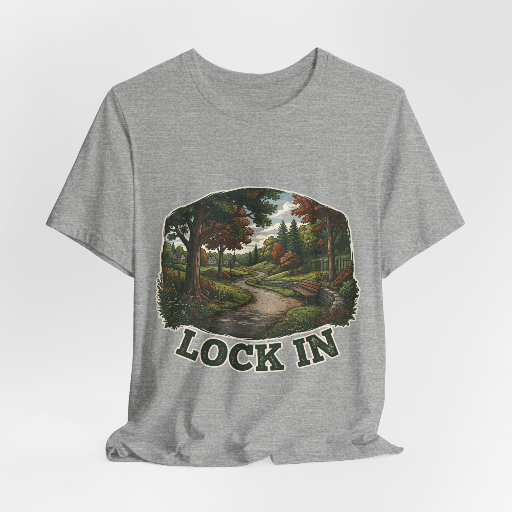 Autumn Walking T-Shirt | Fall Trail Tee | Nature Path Shirt | Lock In Life | Unisex Heavy Cotton Graphic Tee