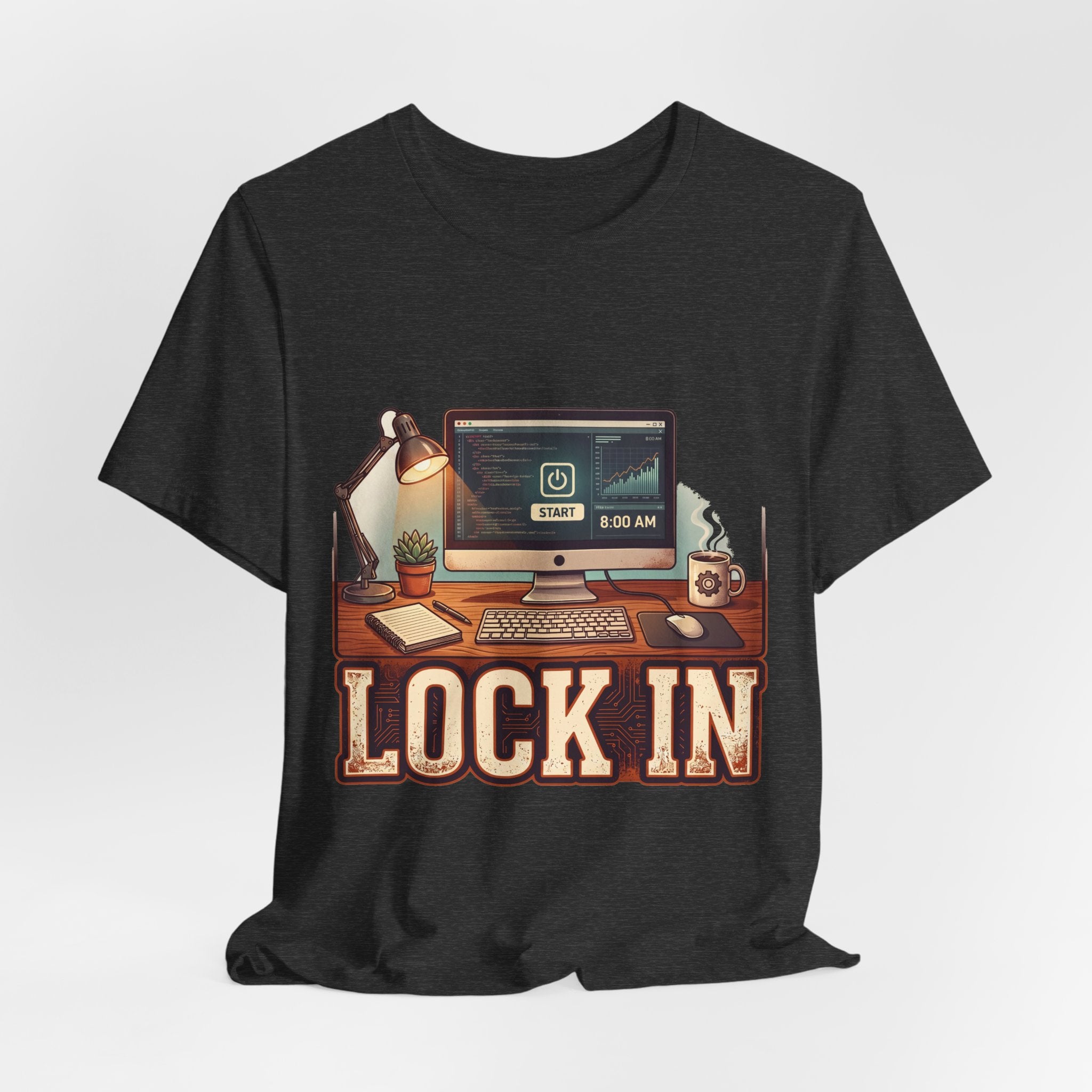 Work Flow T-Shirt | Start Your Day T-Shirt | Hustle T-Shirt | Lock In Circuit Board Unisex Heavy Cotton Graphic Tee