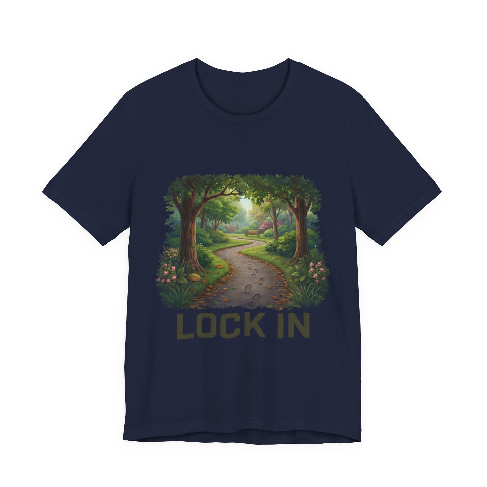Forest Walk T-Shirt | Footprint Trail Tee | Nature Path Shirt | Lock In Life | Unisex Heavy Cotton Graphic Tee