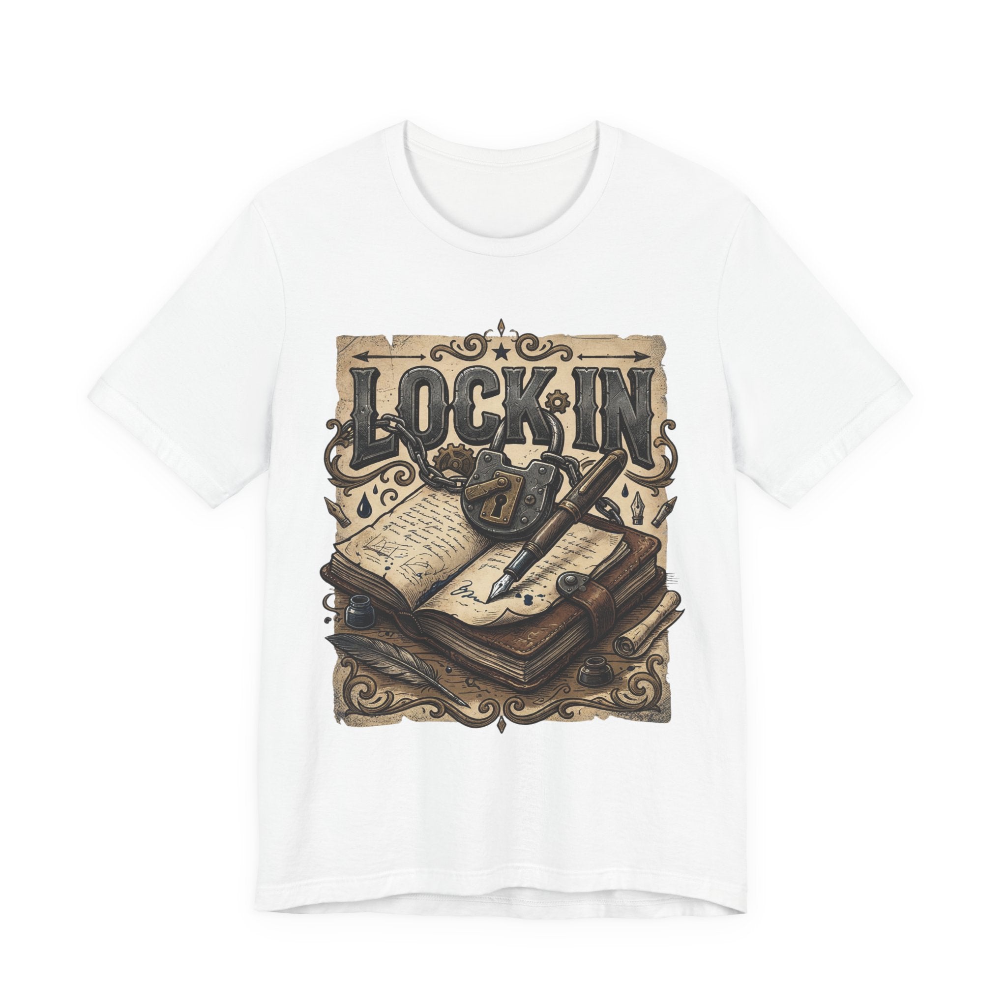 Vintage Journal T-Shirt | Book Lover Tee | Writer Shirt | Lock In Life | Unisex Heavy Cotton Graphic Tee