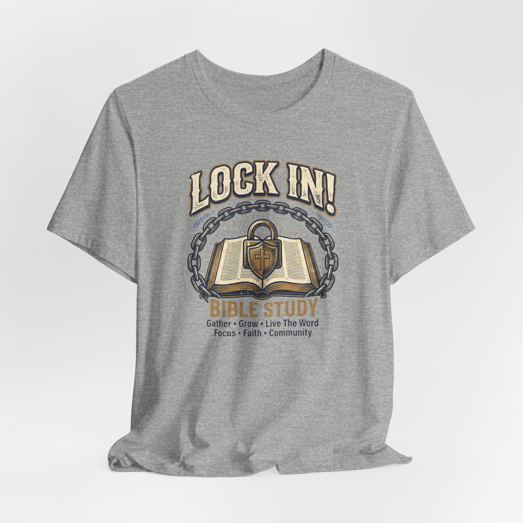 Lock In Bible Study T-Shirt | Christian Community Tee | Faith Gather Grow Shirt Unisex