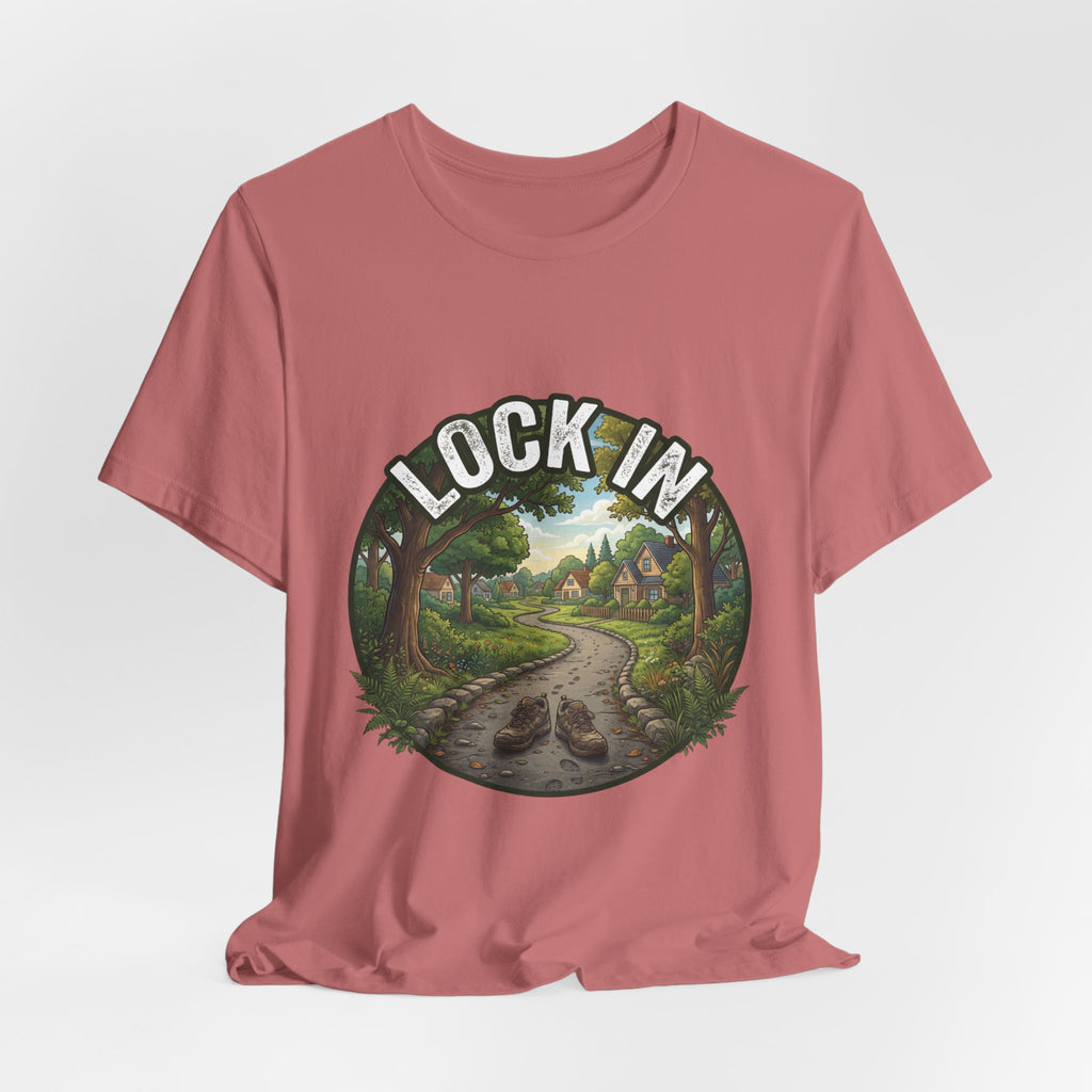 Walking Trail T-Shirt | Nature Path Tee | Outdoor Hiking Shirt | Lock In Life | Unisex Heavy Cotton Graphic Tee