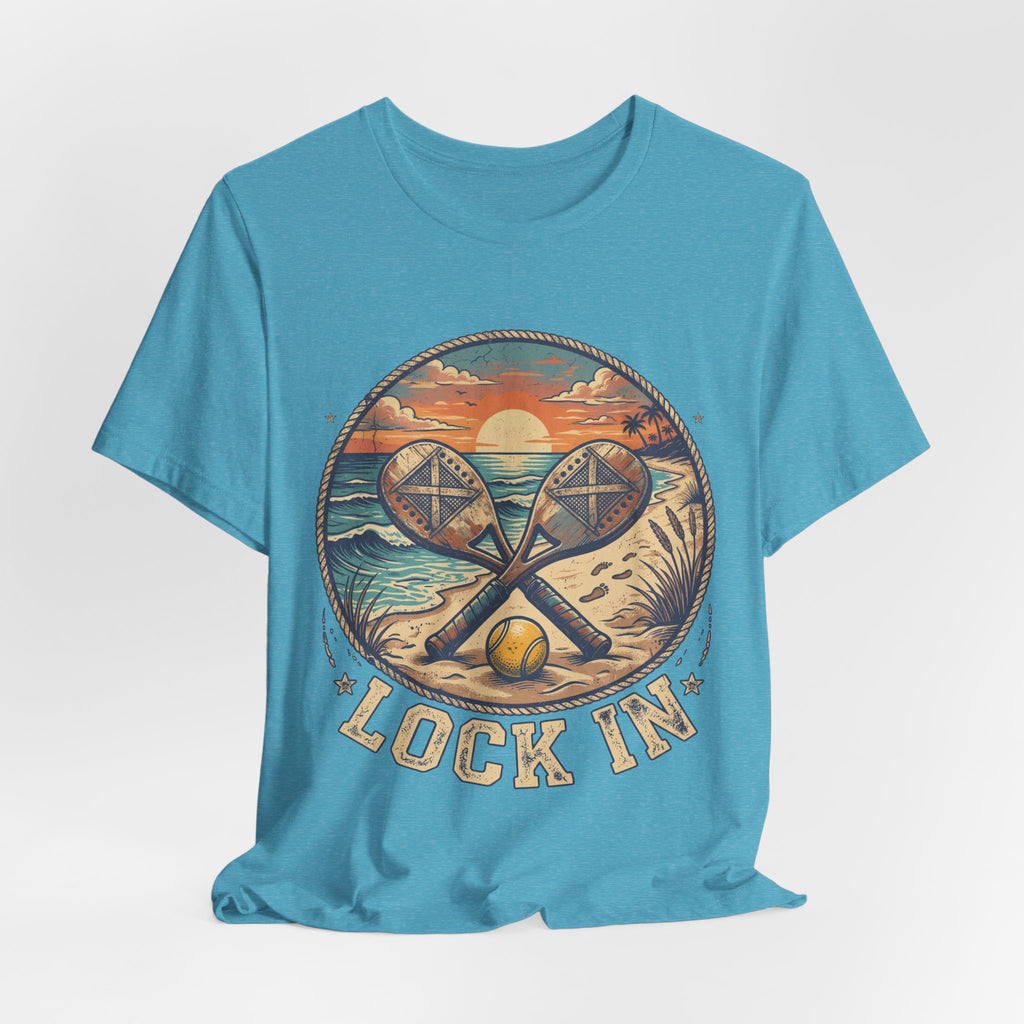 Beach Tennis T-Shirt | Vintage Sunset Paddle Tee | Unisex Heavy Cotton