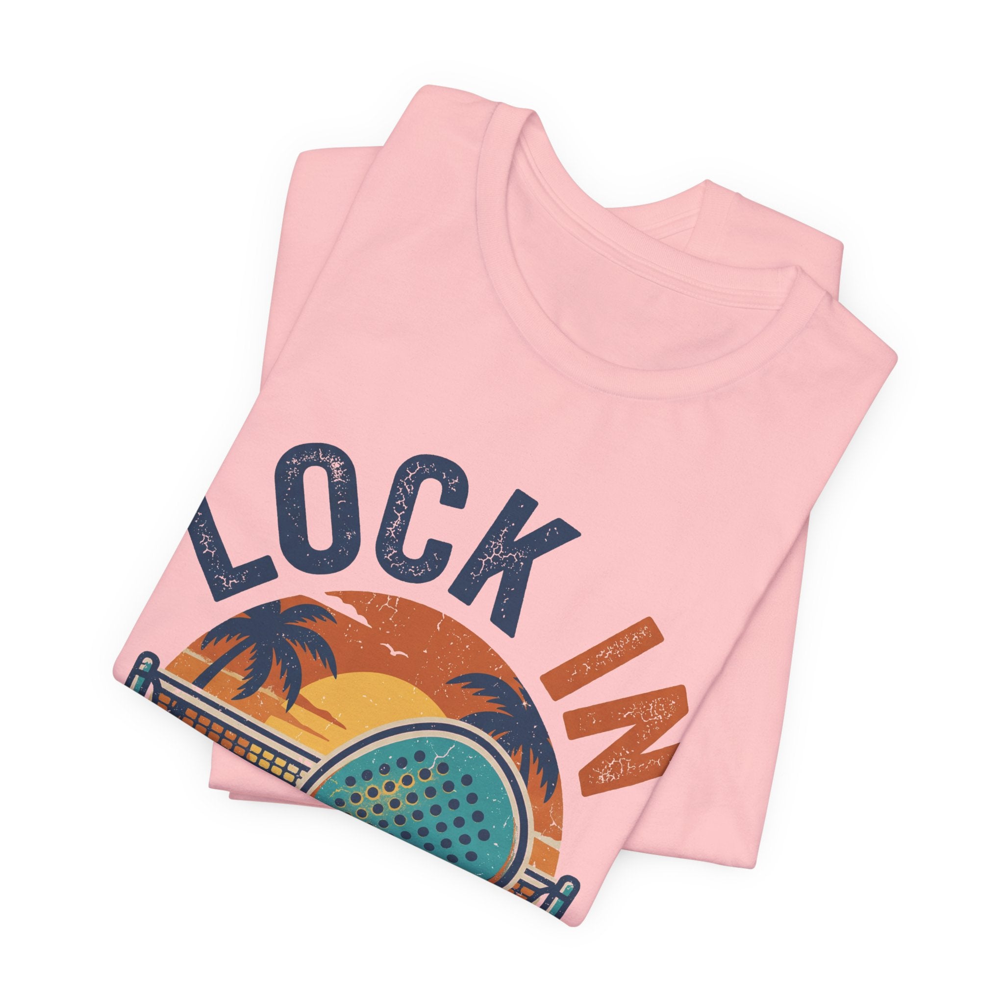 Beach Tennis T-Shirt | Lock In Sunset Vintage Graphic | Unisex Heavy Cotton Tee