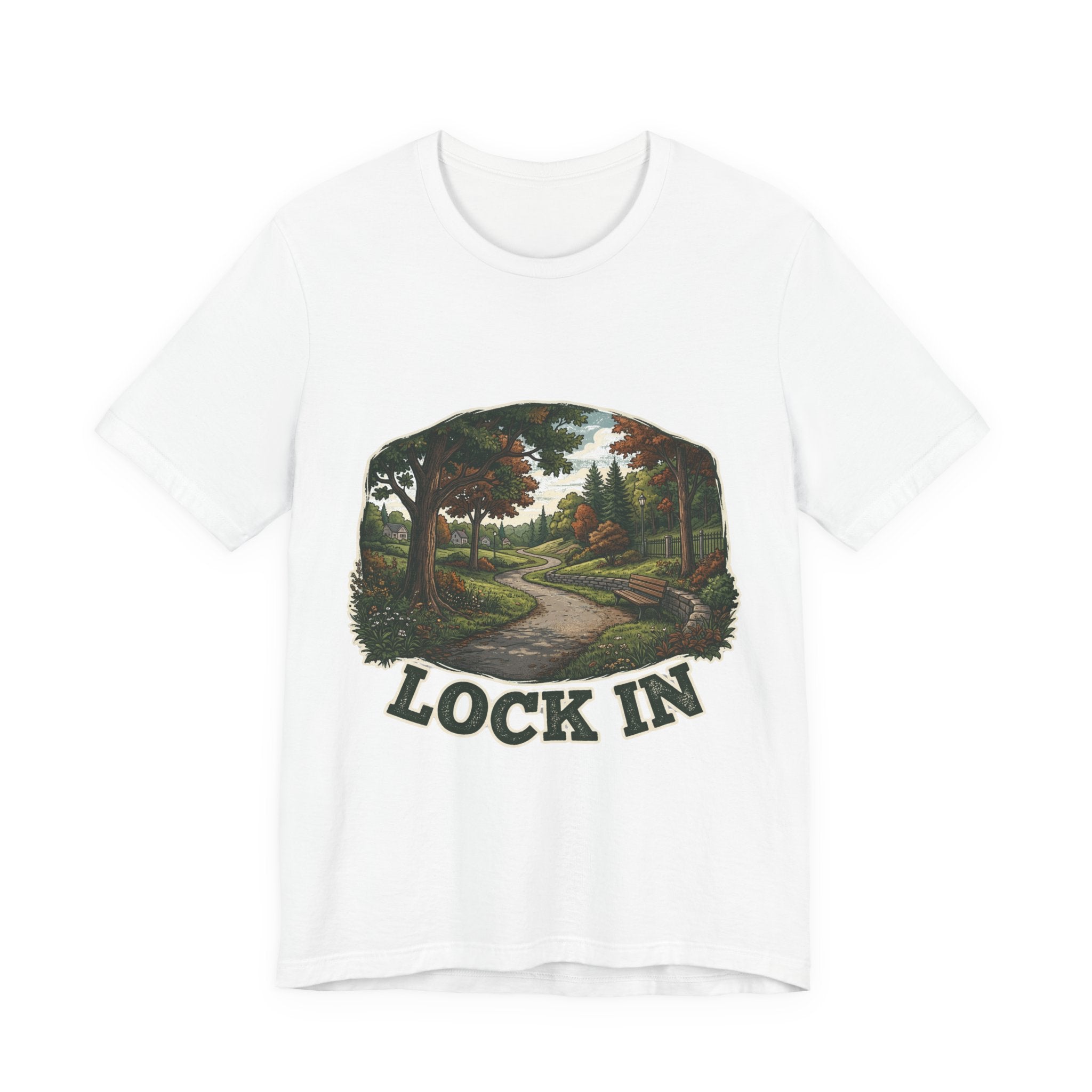 Autumn Walking T-Shirt | Fall Trail Tee | Nature Path Shirt | Lock In Life | Unisex Heavy Cotton Graphic Tee