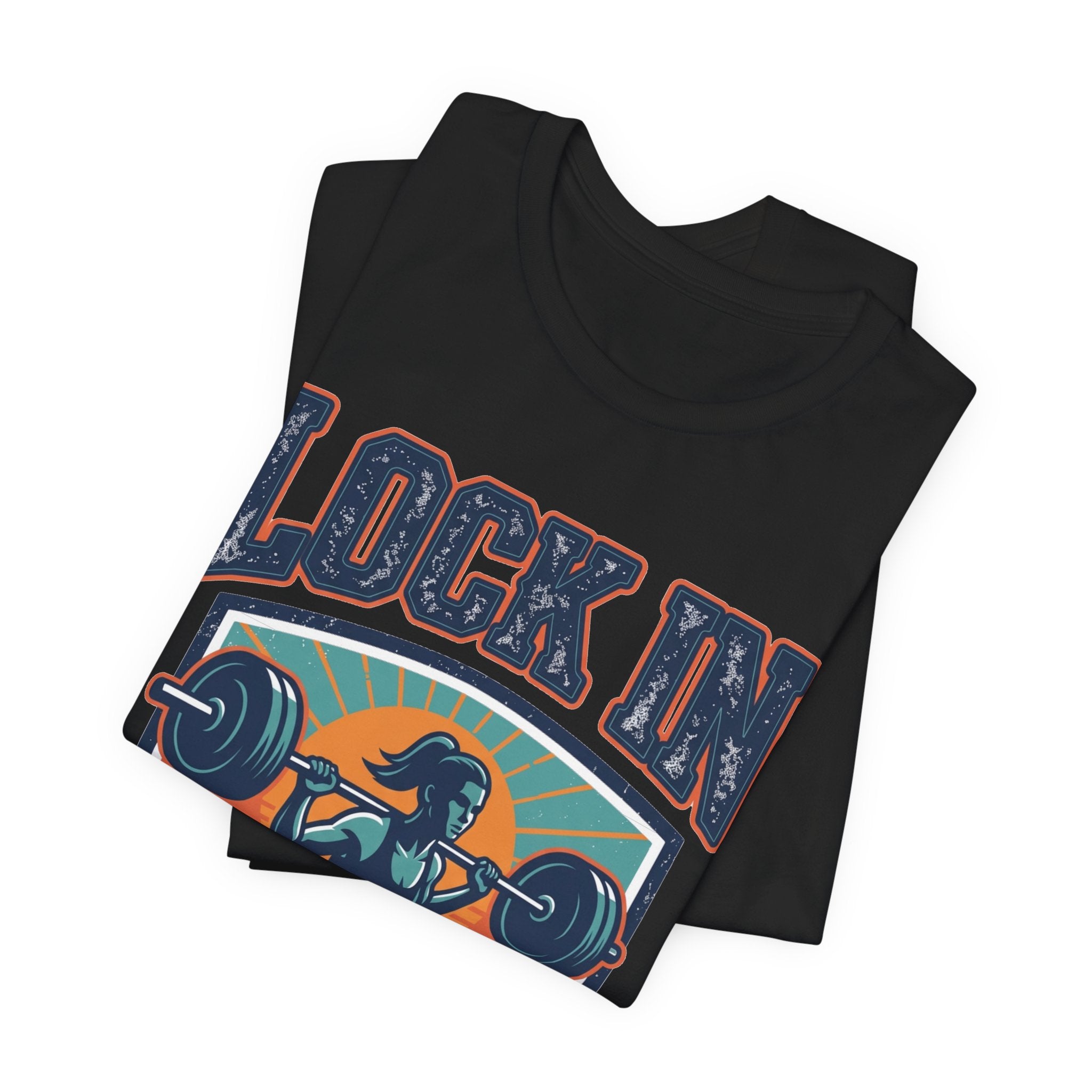 Lock In Gym T-Shirt | Motivational Weightlifting Tee | Women Barbell Squat Shirt | Fitness Gift