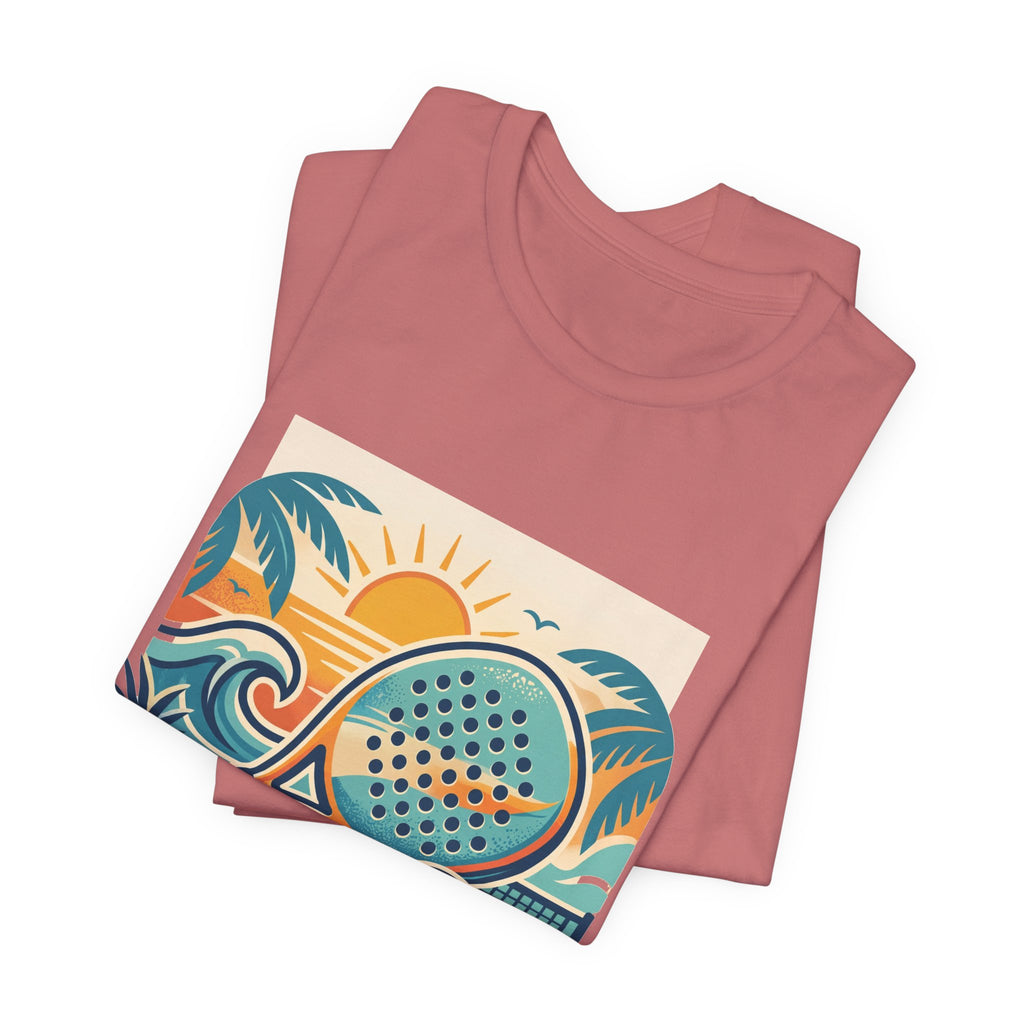 Beach Paddle Tennis T-Shirt | Retro Teal Orange Paddle | Lock In | Unisex Tee Gift