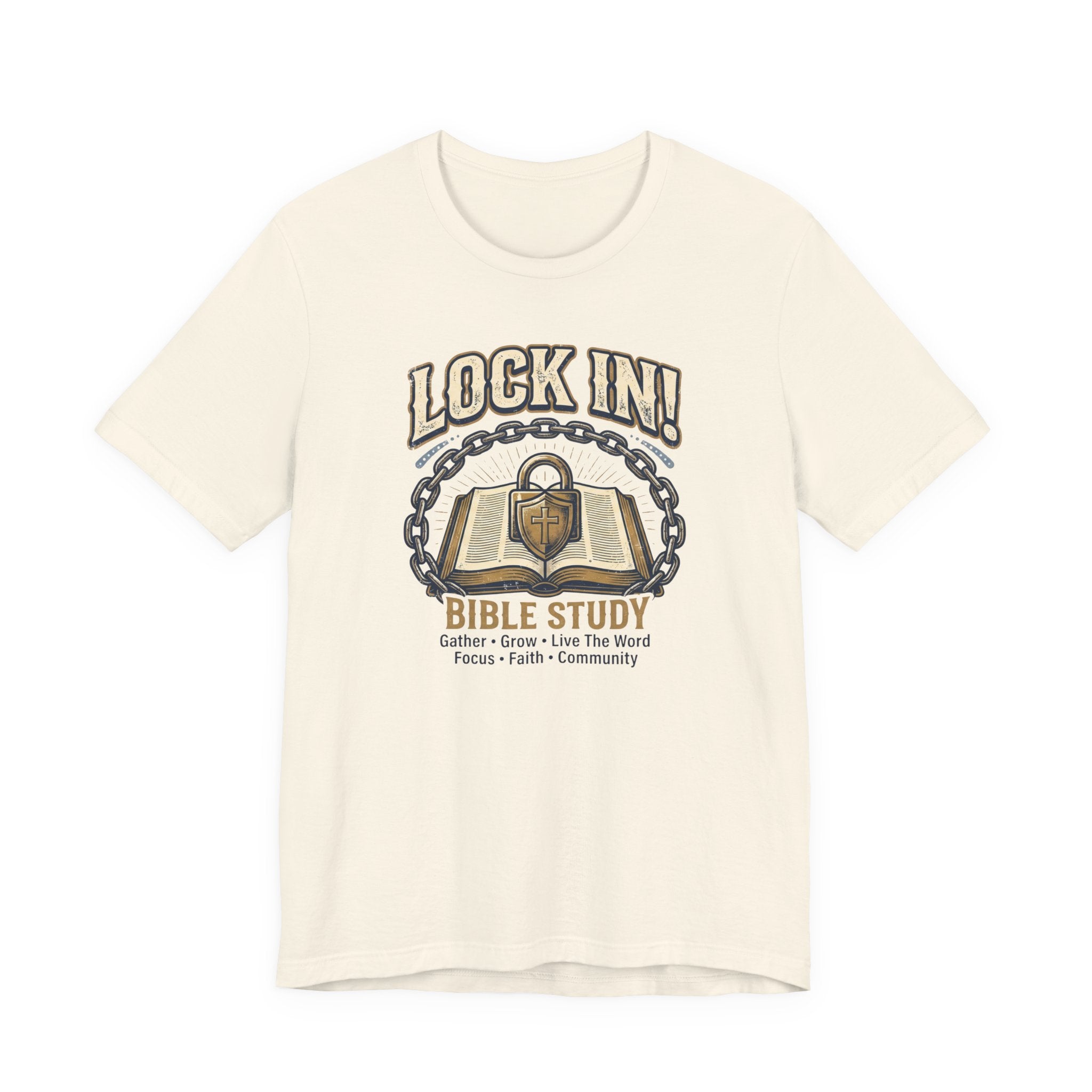 Lock In Bible Study T-Shirt | Christian Community Tee | Faith Gather Grow Shirt Unisex