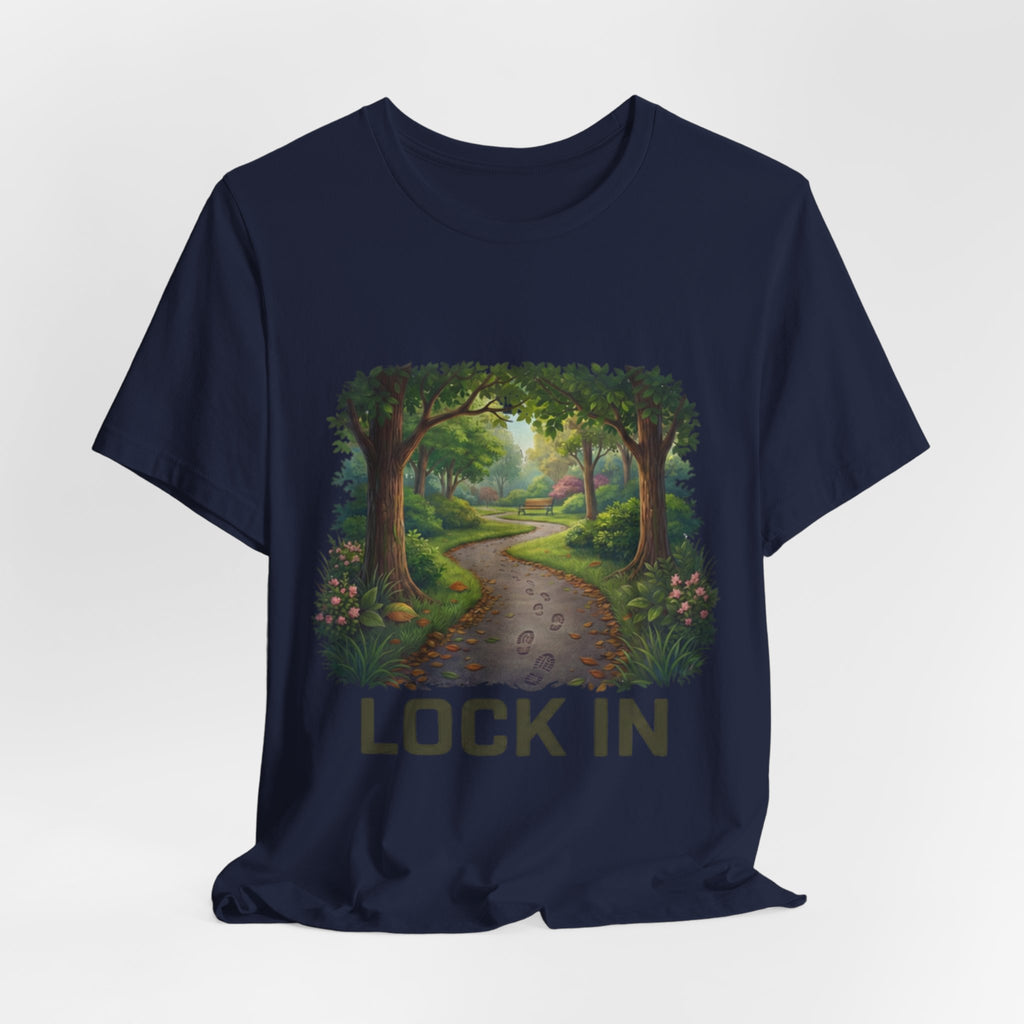 Forest Walk T-Shirt | Footprint Trail Tee | Nature Path Shirt | Lock In Life | Unisex Heavy Cotton Graphic Tee