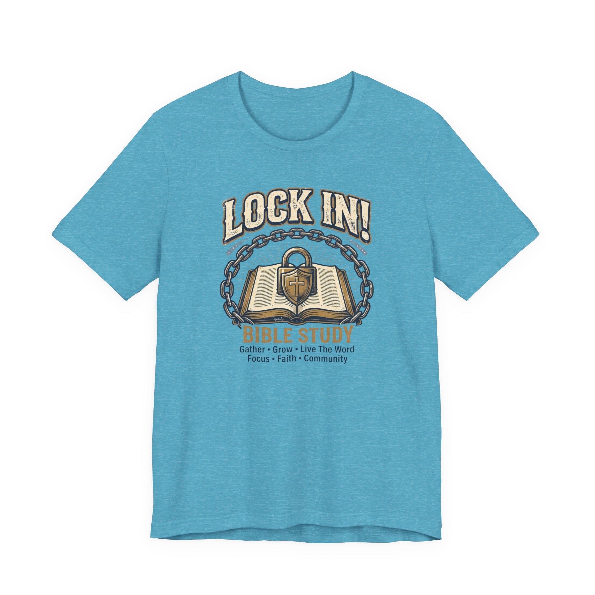 Lock In Bible Study T-Shirt | Christian Community Tee | Faith Gather Grow Shirt Unisex