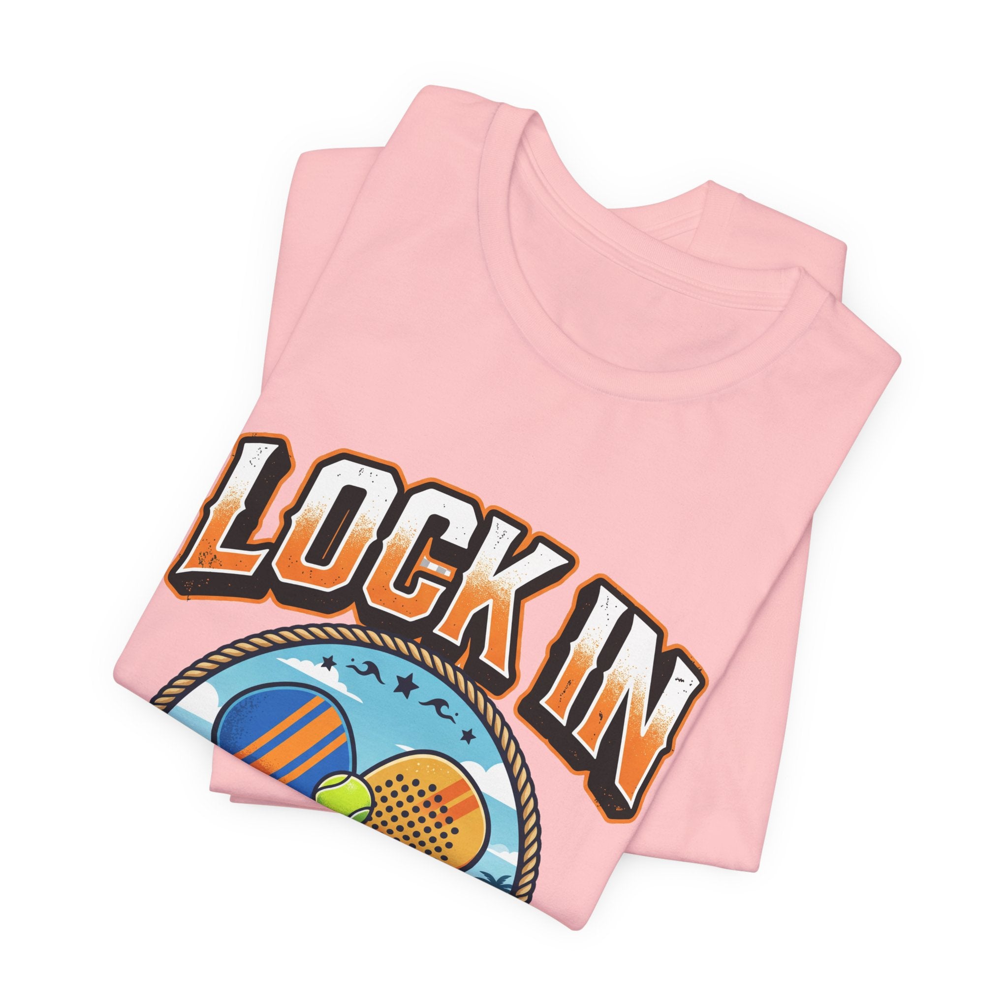 Beach Tennis Tee Shirt | Bold Lock In Crossed Paddles | Unisex Heavy Cotton Tee