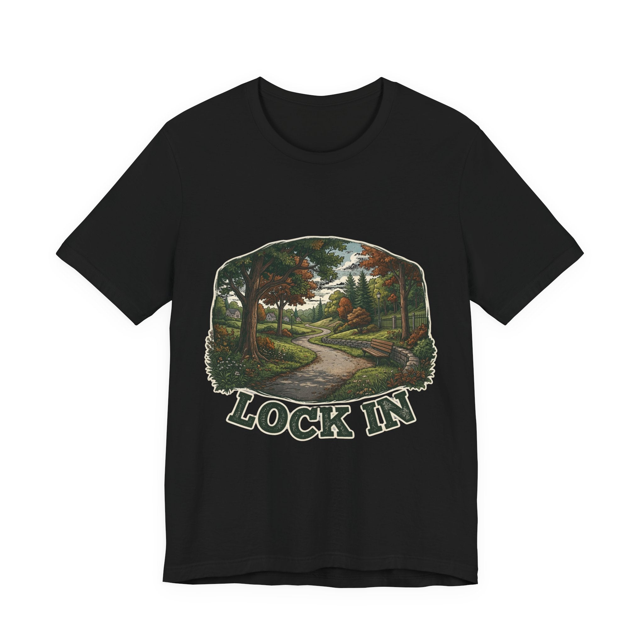 Autumn Walking T-Shirt | Fall Trail Tee | Nature Path Shirt | Lock In Life | Unisex Heavy Cotton Graphic Tee