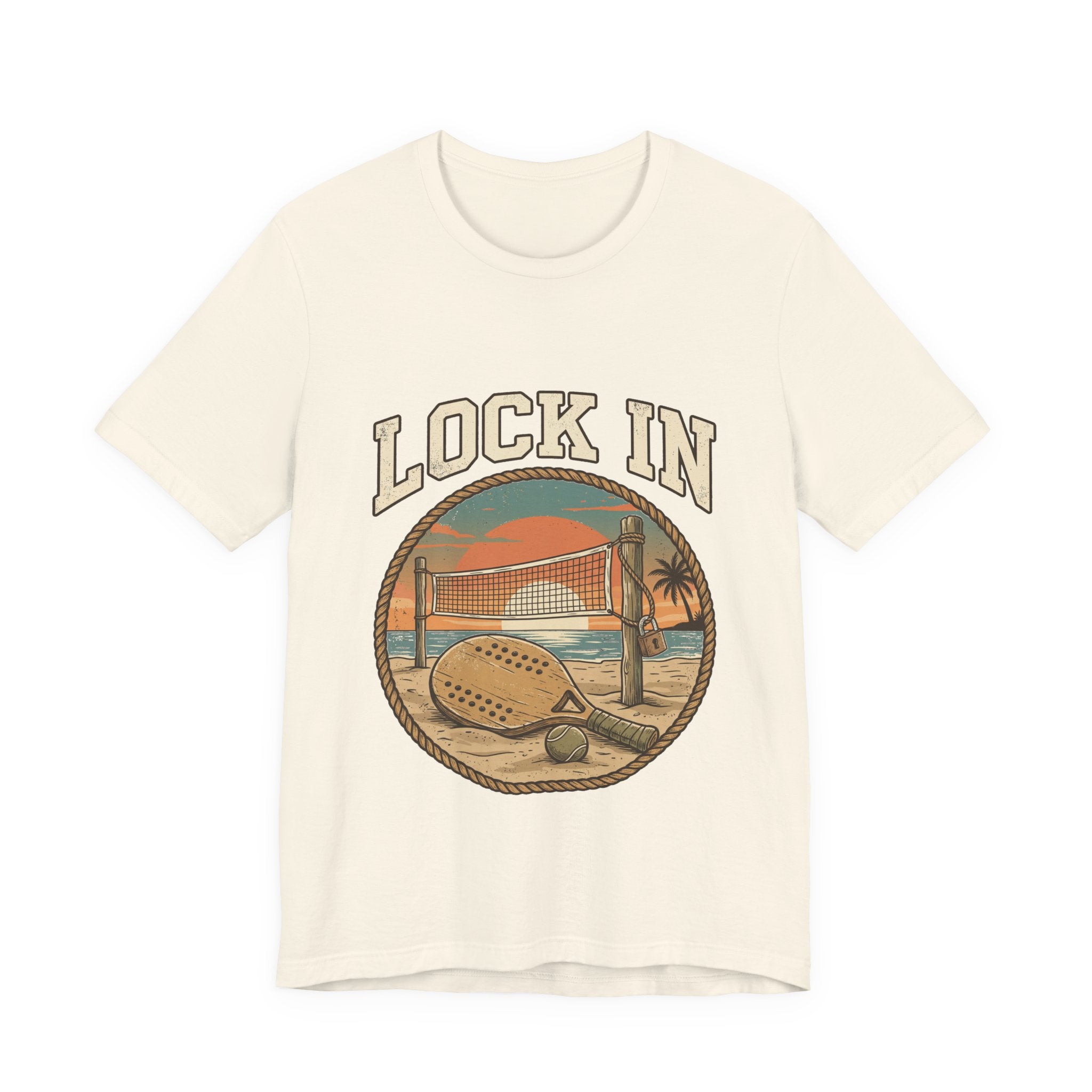 Beach Tennis T-Shirt | Vintage Rope Circle | Lock In | Unisex Paddle Tee