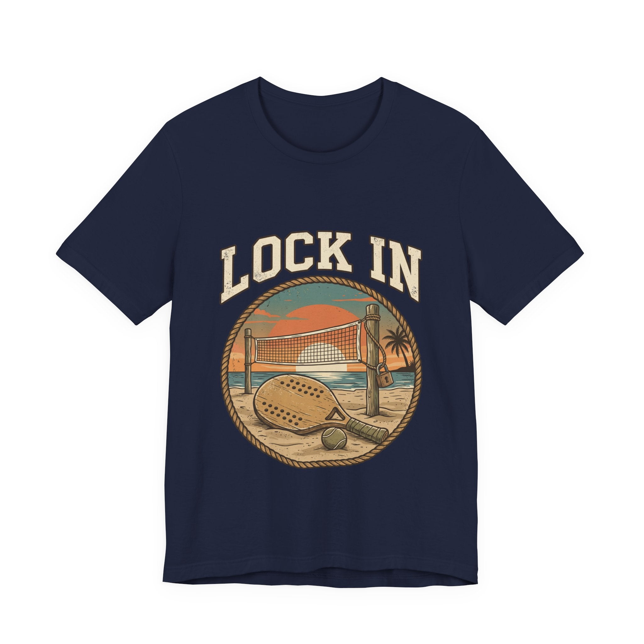 Beach Tennis T-Shirt | Vintage Rope Circle | Lock In | Unisex Paddle Tee
