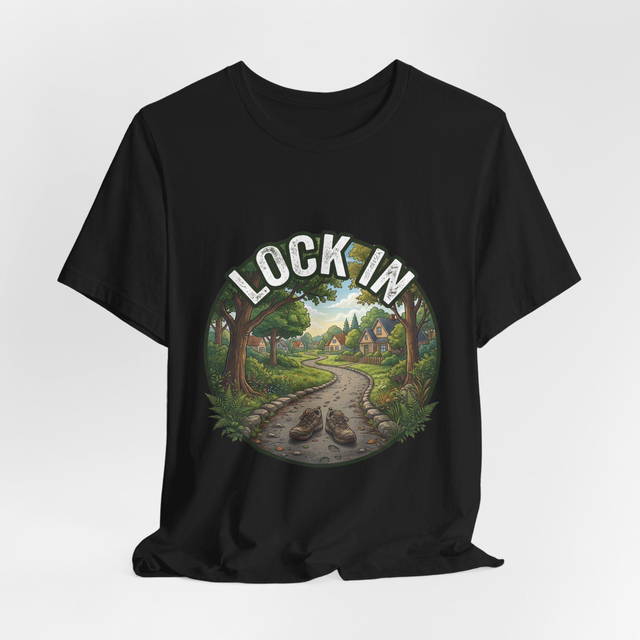 Walking Trail T-Shirt | Nature Path Tee | Outdoor Hiking Shirt | Lock In Life | Unisex Heavy Cotton Graphic Tee