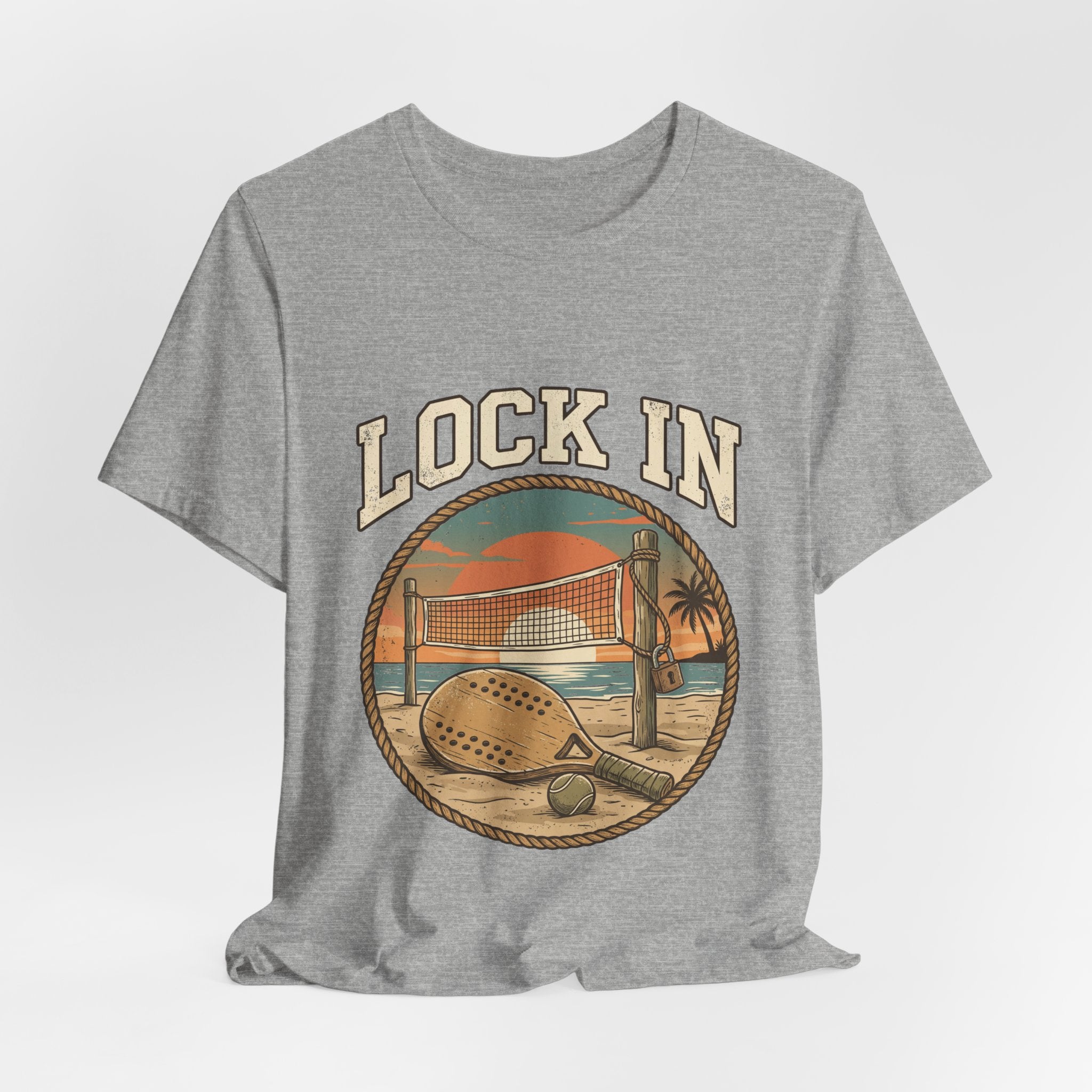 Beach Tennis T-Shirt | Vintage Rope Circle | Lock In | Unisex Paddle Tee