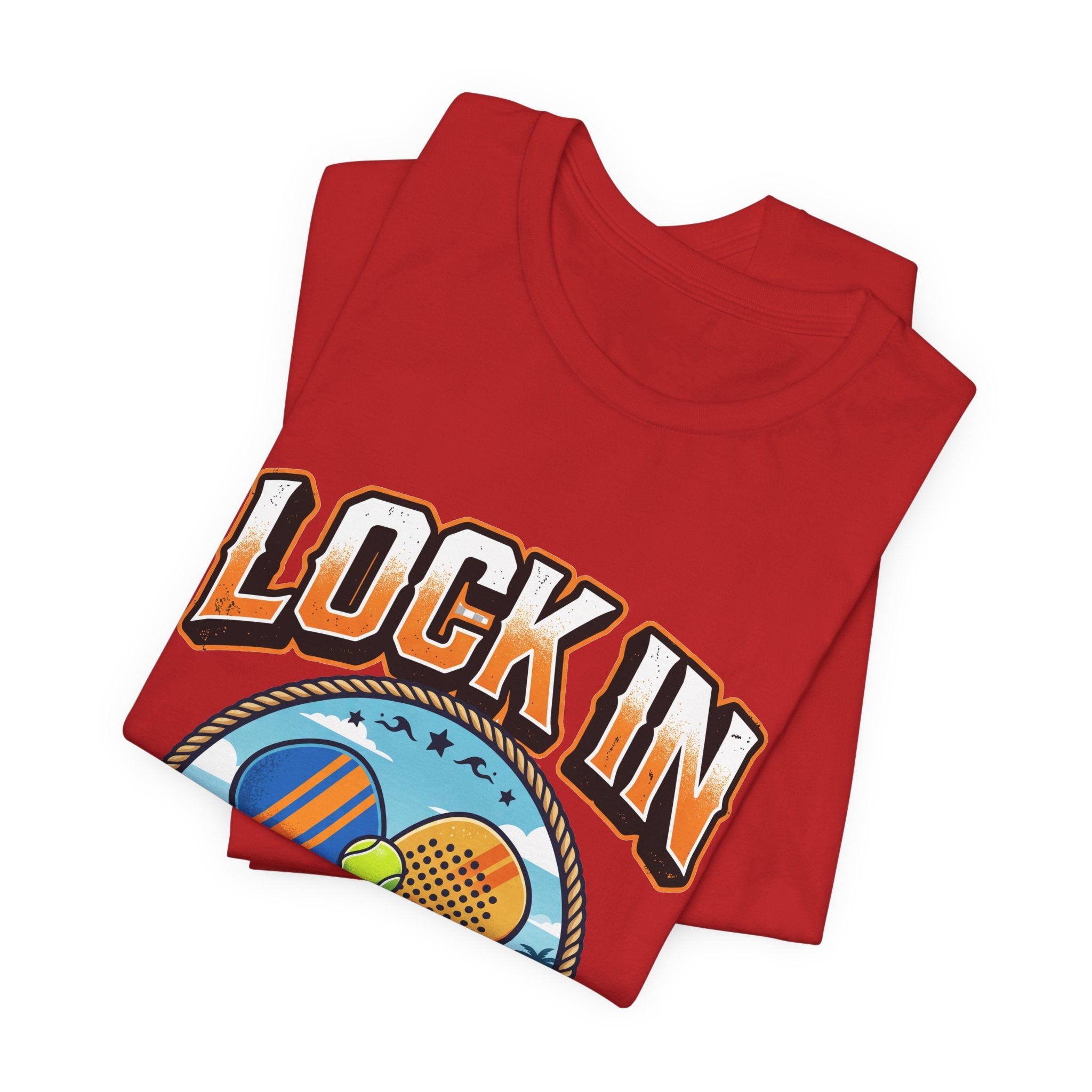 Beach Tennis Tee Shirt | Bold Lock In Crossed Paddles | Unisex Heavy Cotton Tee
