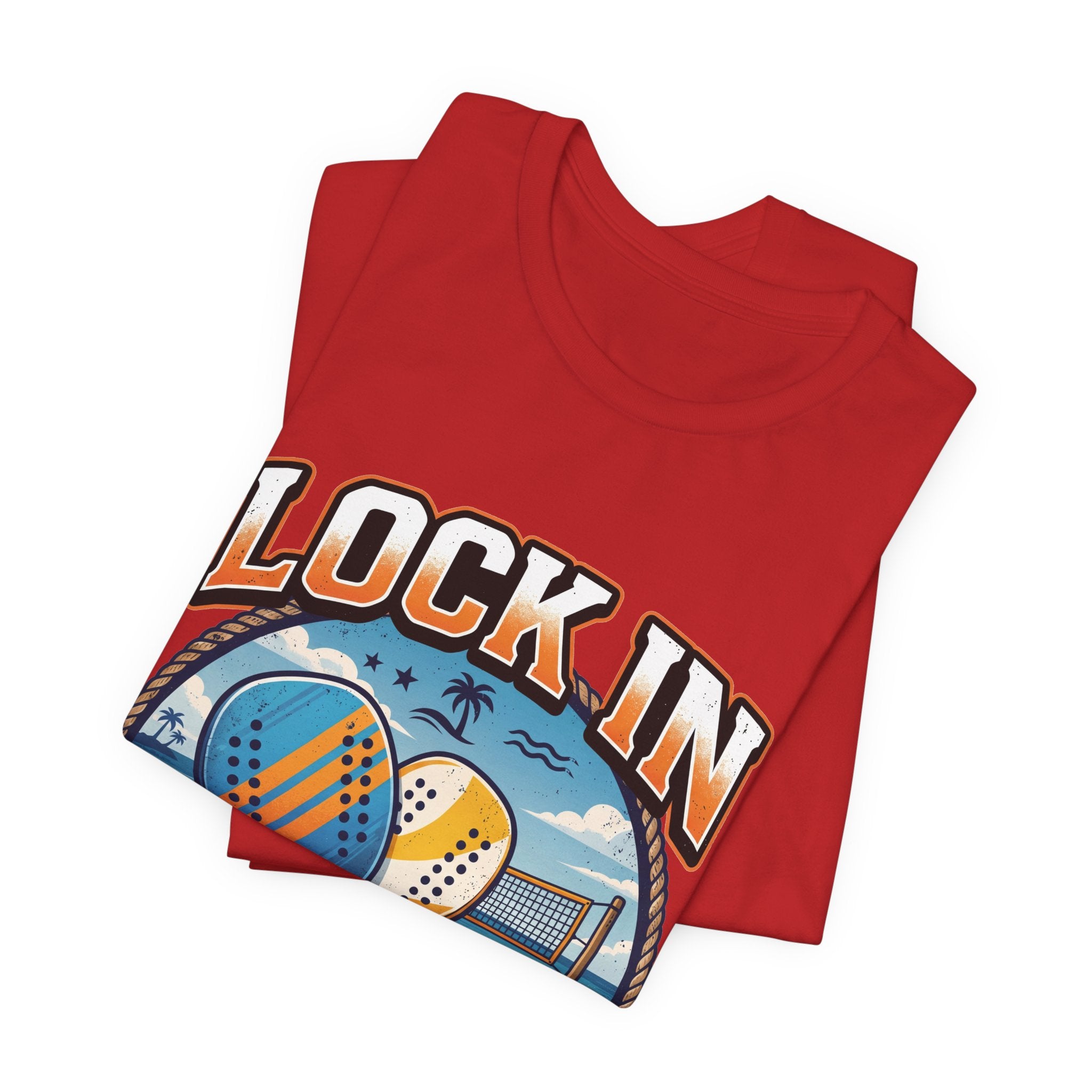 Beach Tennis T-Shirt | Collegiate Two Crossed Paddles | Lock In | Unisex