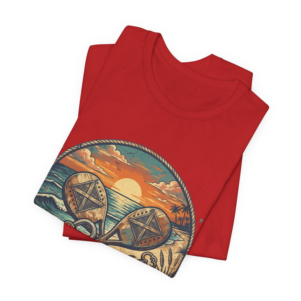Beach Tennis T-Shirt | Vintage Lock Key Crossed Paddles | Unisex Heavy Cotton Tee