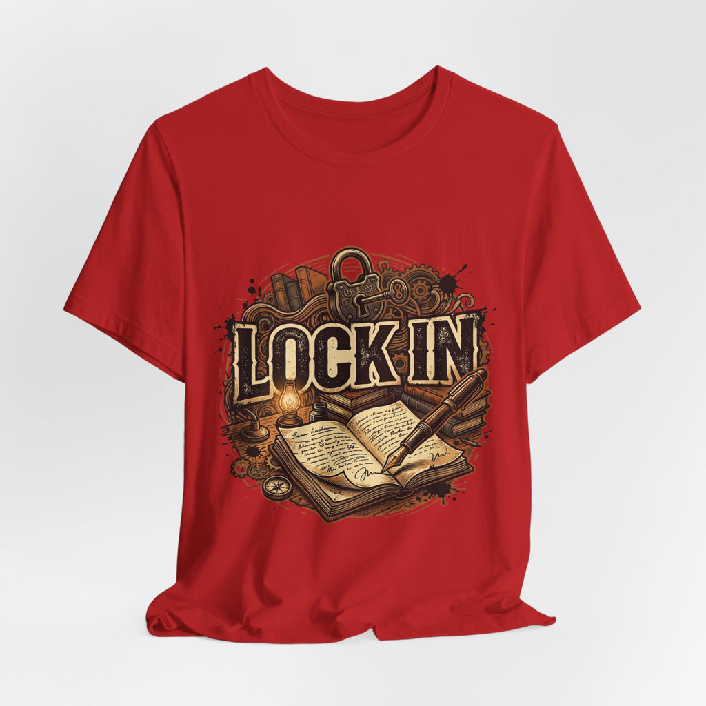 Steampunk Journal T-Shirt | Oil Lamp Tee | Manuscript Shirt | Lock In Life | Unisex Heavy Cotton Graphic Tee