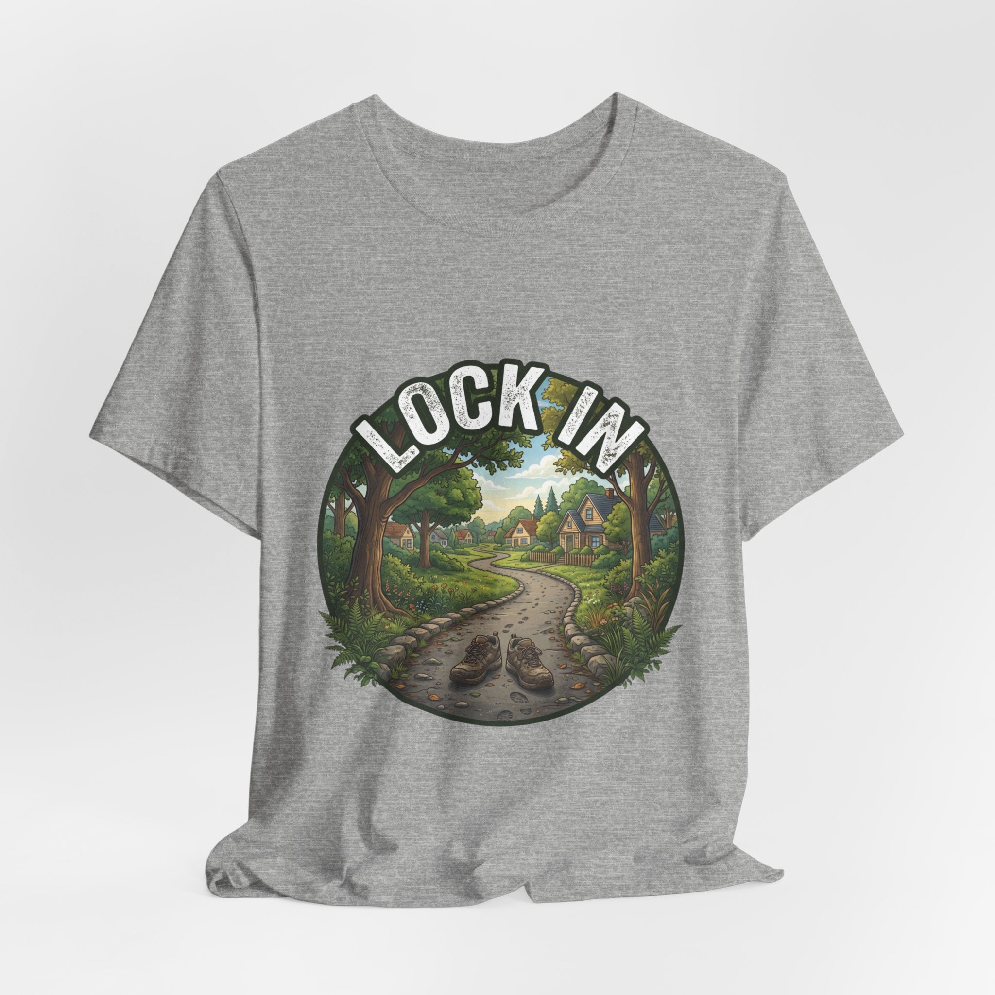 Walking Trail T-Shirt | Nature Path Tee | Outdoor Hiking Shirt | Lock In Life | Unisex Heavy Cotton Graphic Tee