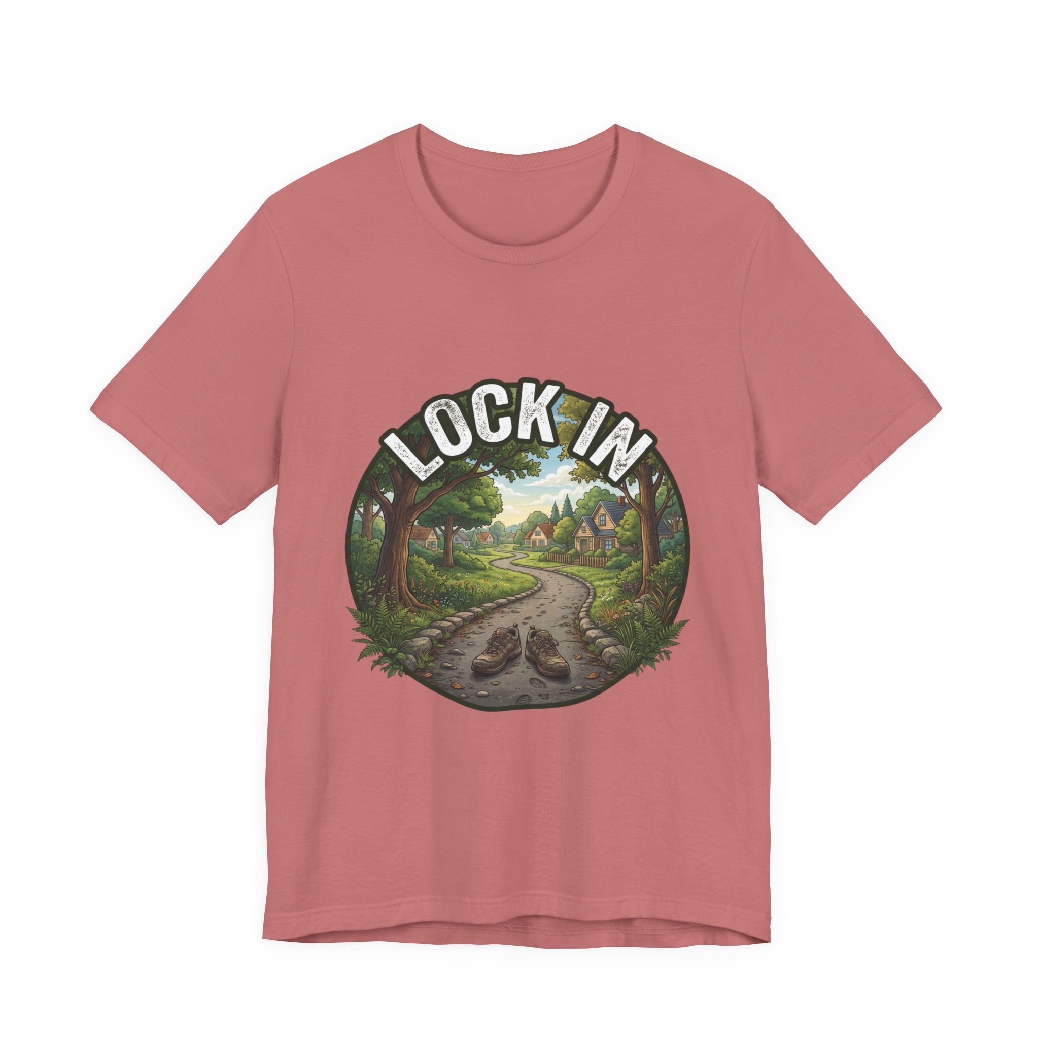 Walking Trail T-Shirt | Nature Path Tee | Outdoor Hiking Shirt | Lock In Life | Unisex Heavy Cotton Graphic Tee