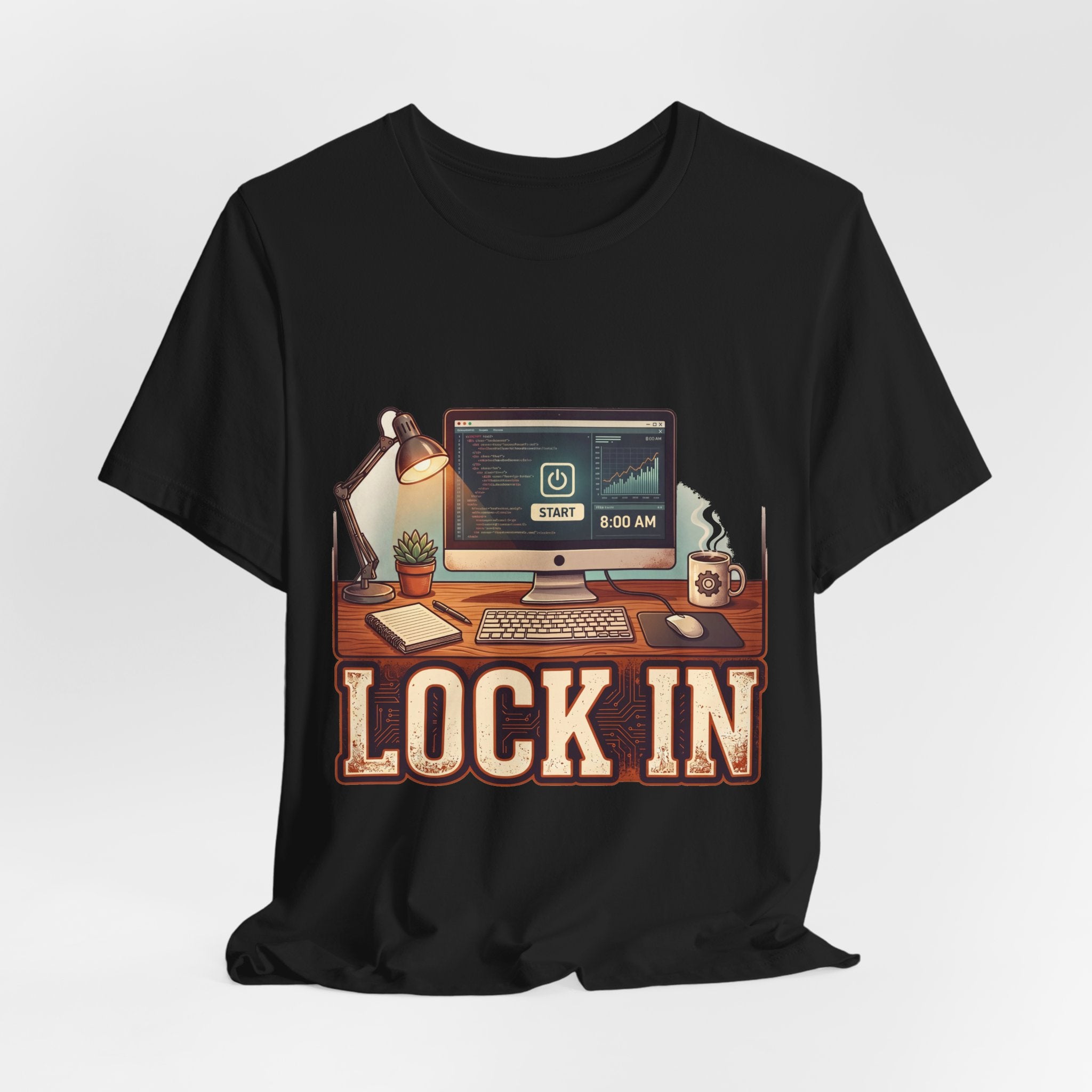 Work Flow T-Shirt | Start Your Day T-Shirt | Hustle T-Shirt | Lock In Circuit Board Unisex Heavy Cotton Graphic Tee
