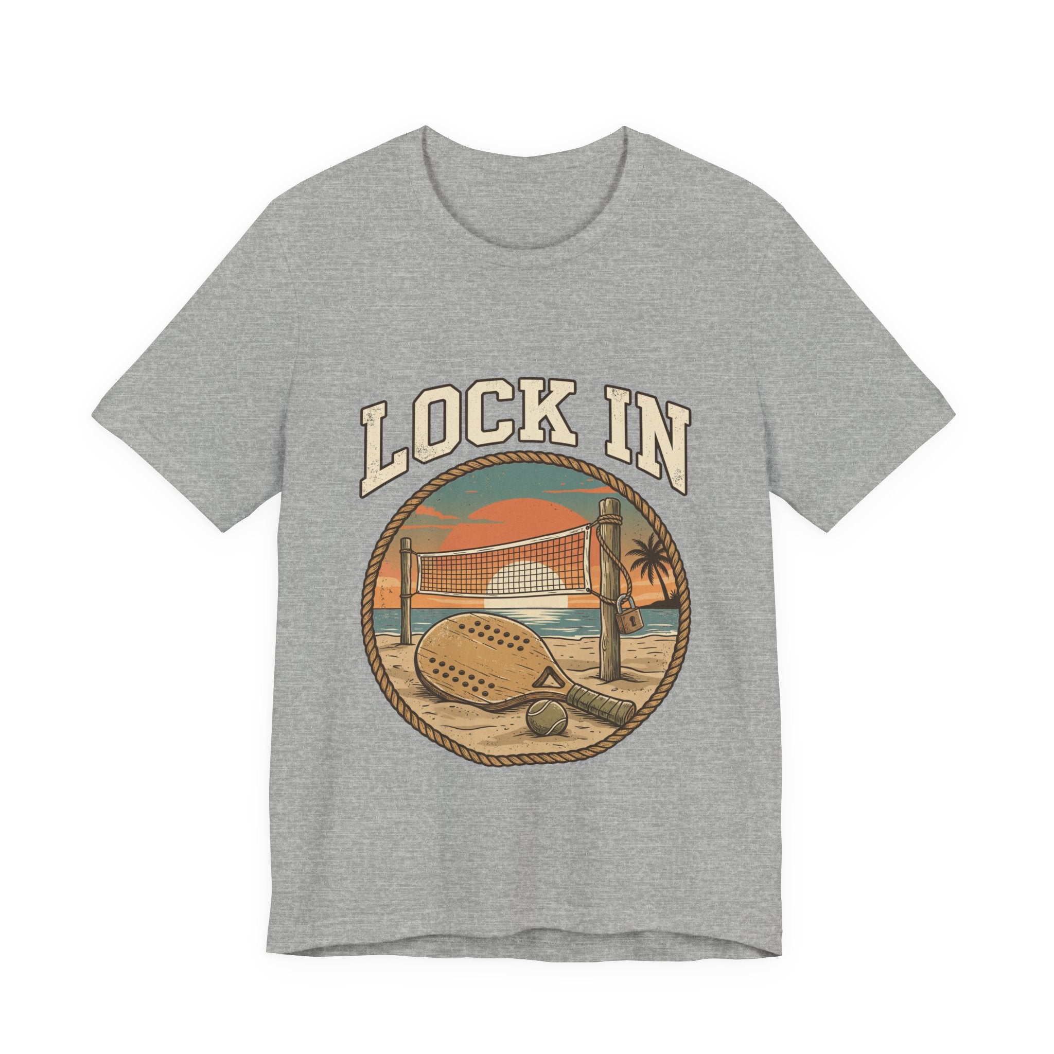 Beach Tennis T-Shirt | Vintage Rope Circle | Lock In | Unisex Paddle Tee