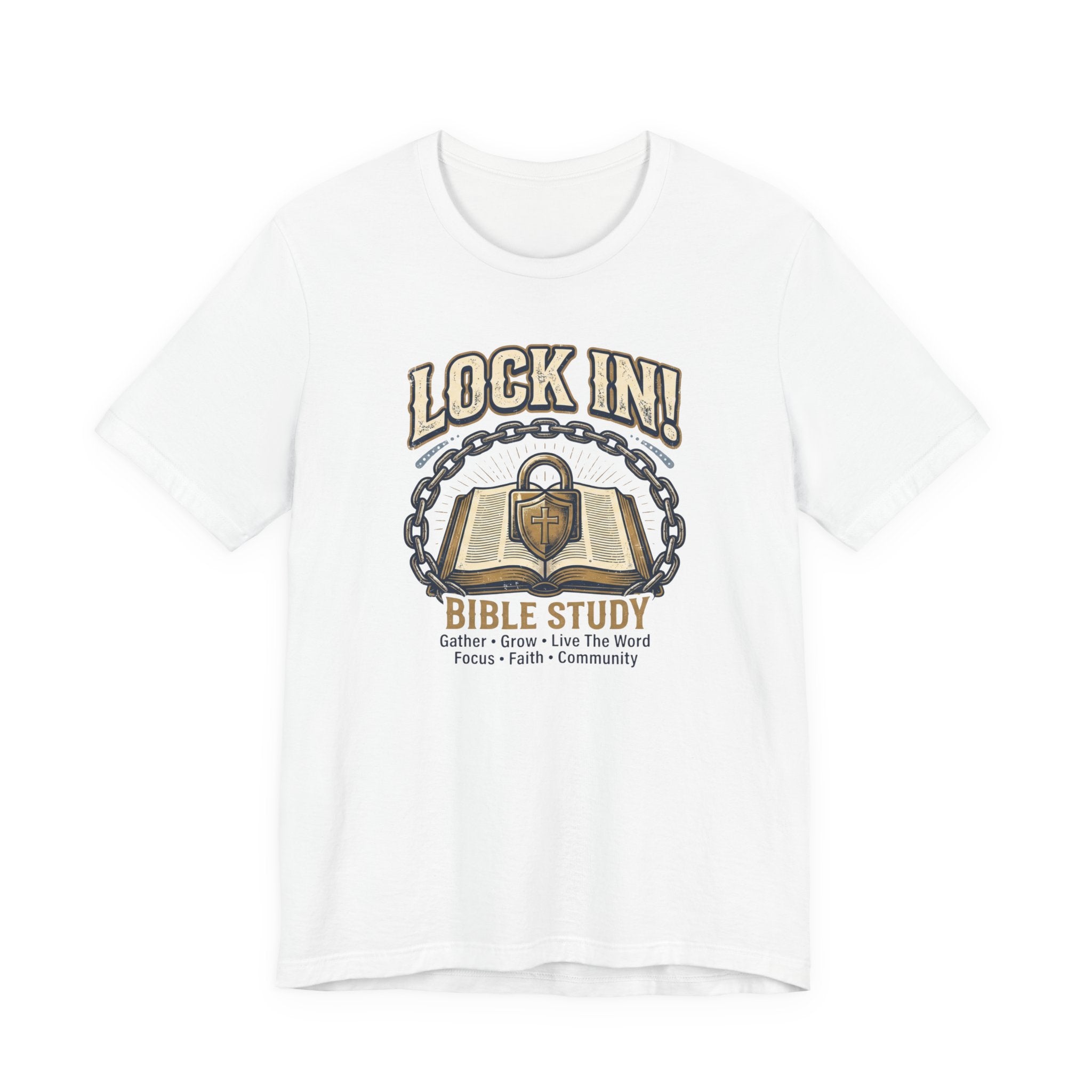 Lock In Bible Study T-Shirt | Christian Community Tee | Faith Gather Grow Shirt Unisex