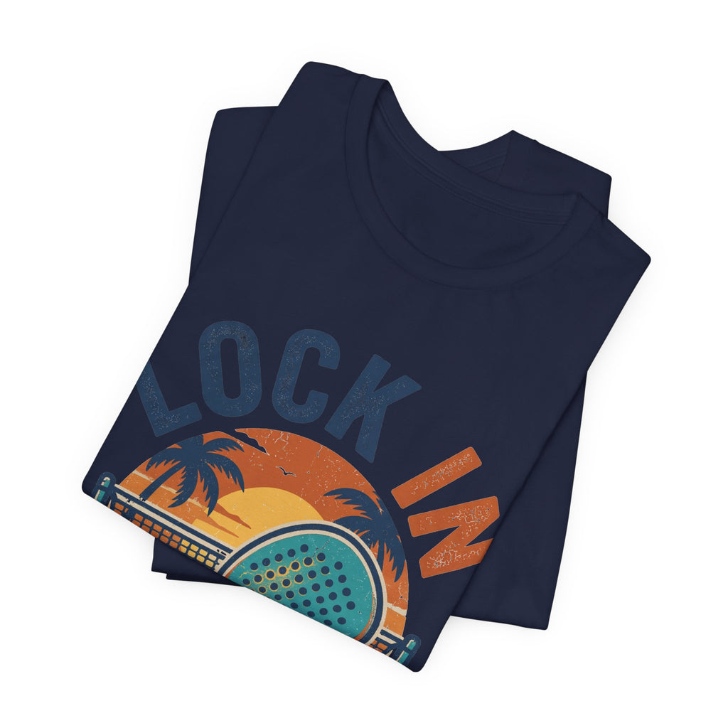 Beach Tennis T-Shirt | Lock In Sunset Vintage Graphic | Unisex Heavy Cotton Tee