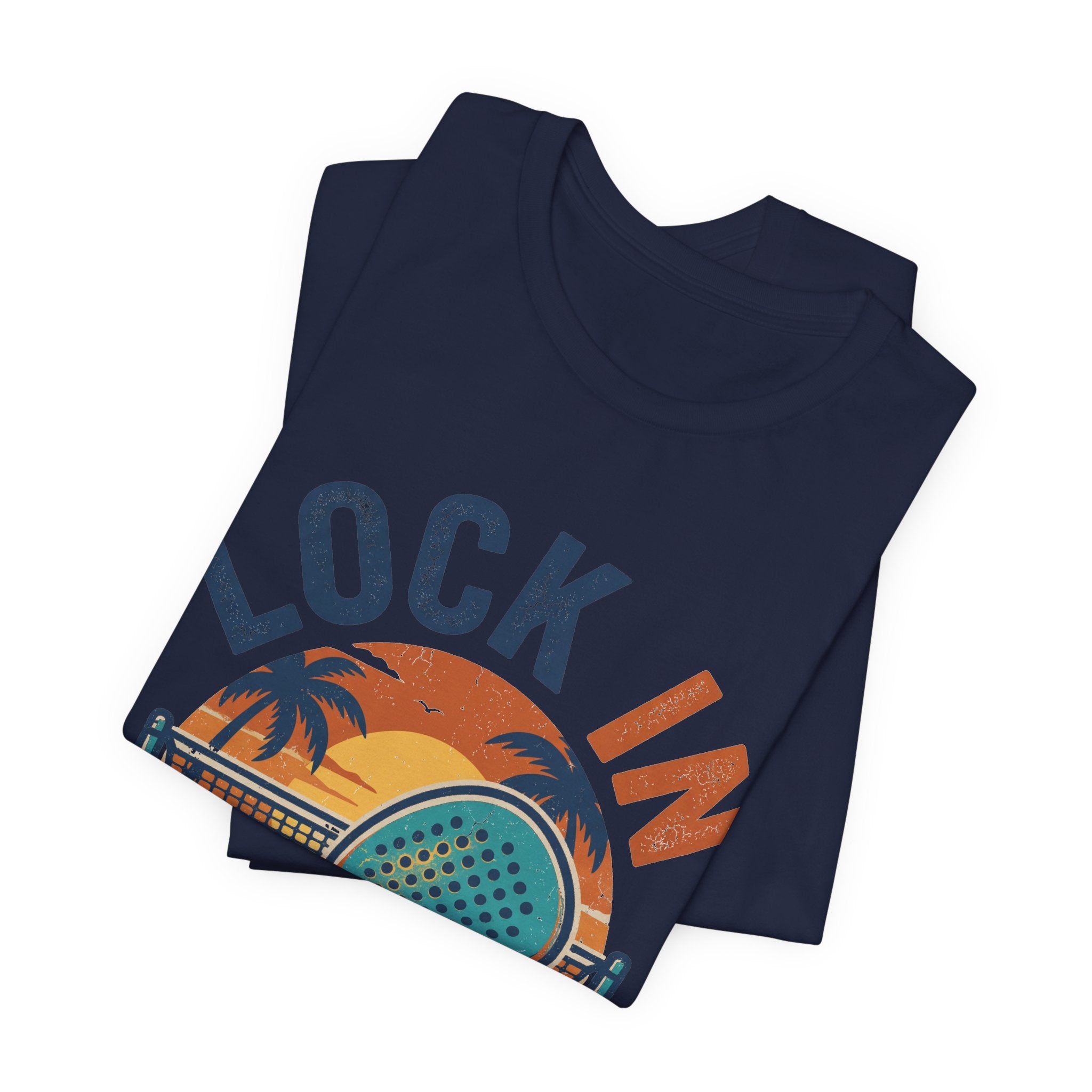 Beach Tennis T-Shirt | Lock In Sunset Vintage Graphic | Unisex Heavy Cotton Tee