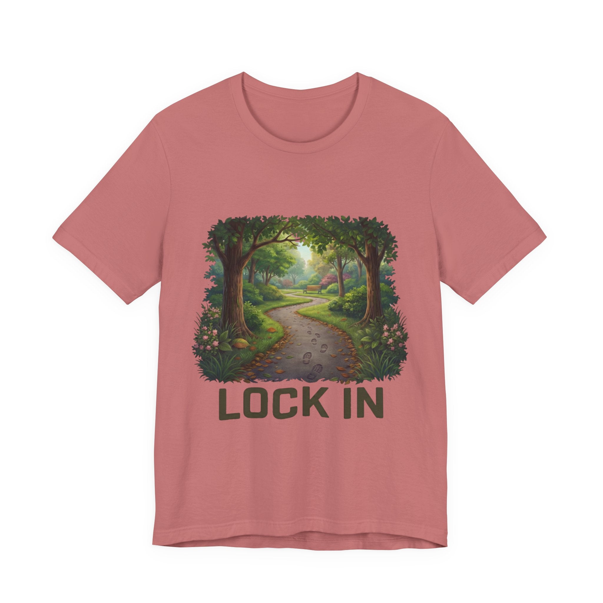 Forest Walk T-Shirt | Footprint Trail Tee | Nature Path Shirt | Lock In Life | Unisex Heavy Cotton Graphic Tee