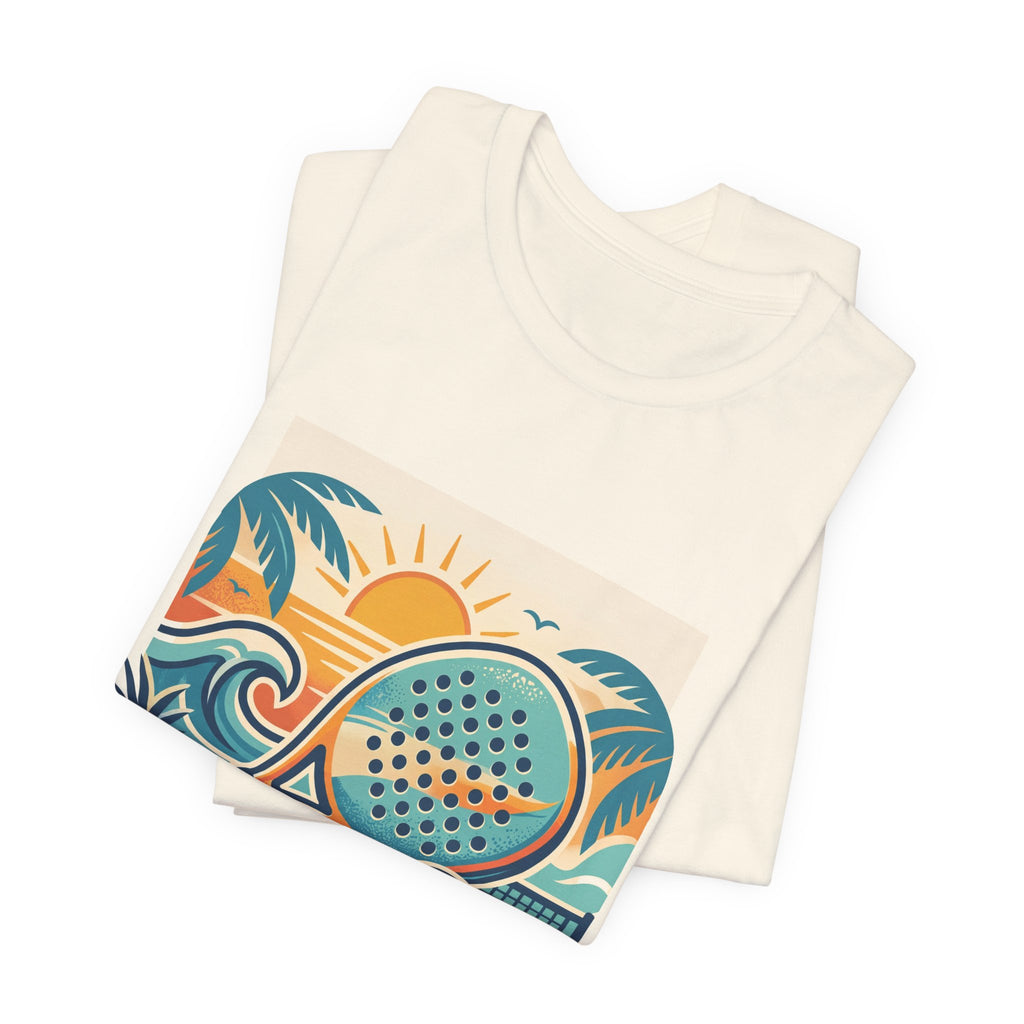 Beach Paddle Tennis T-Shirt | Retro Teal Orange Paddle | Lock In | Unisex Tee Gift