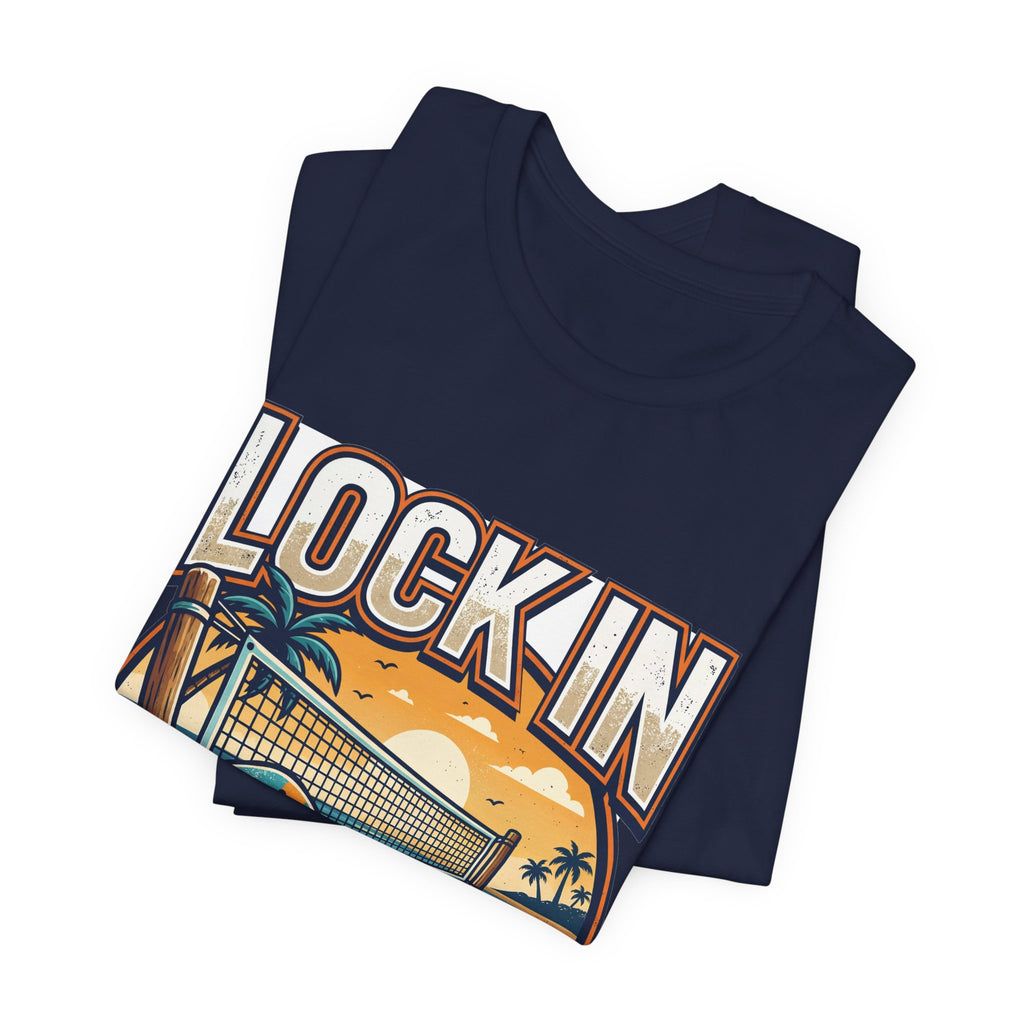 Beach Tennis T-Shirt | Bold Orange Two Paddles Net | Lock In | Unisex Gift