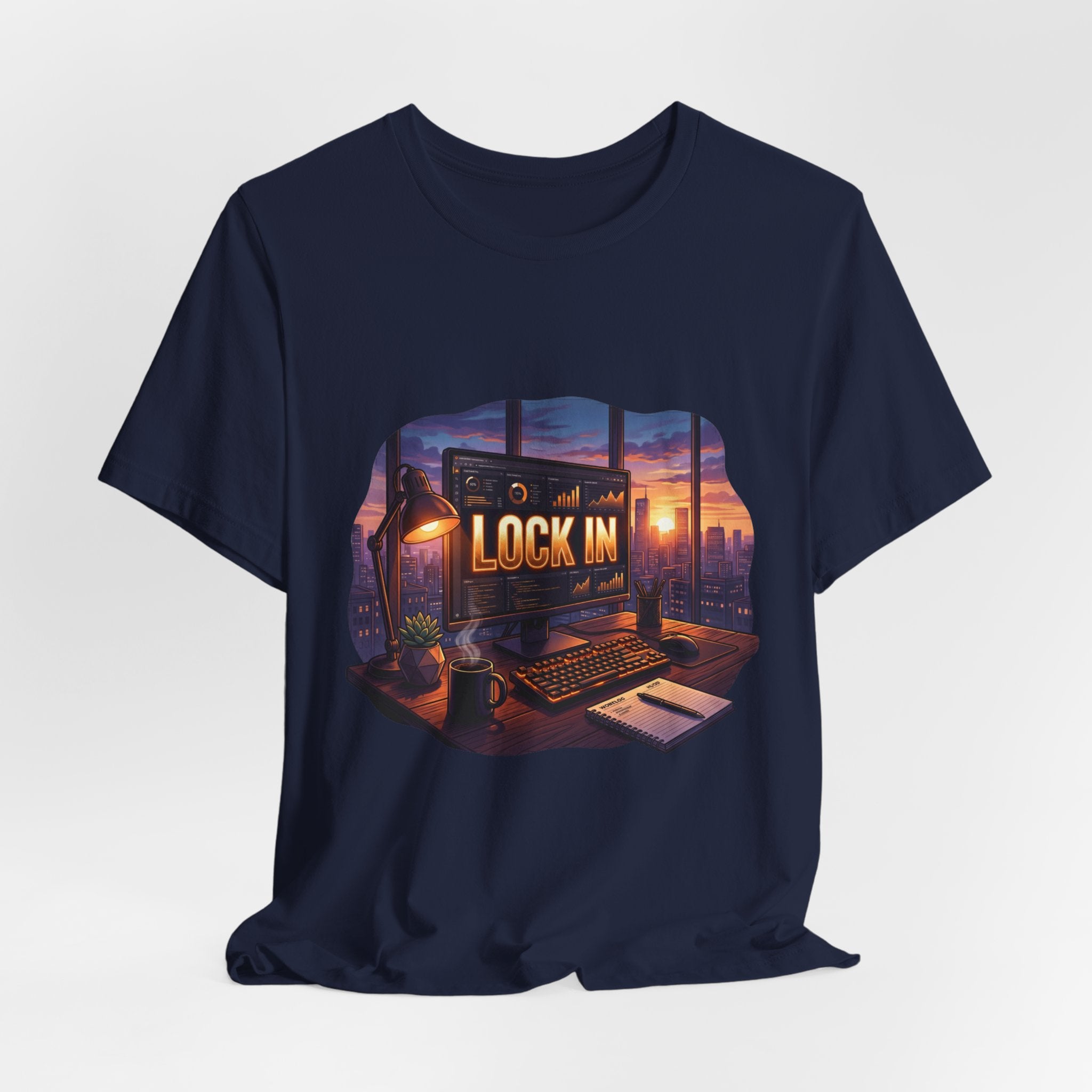 Work Flow T-Shirt | Start Your Day T-Shirt | Hustle T-Shirt | Lock In City Dawn Unisex Heavy Cotton Graphic Tee