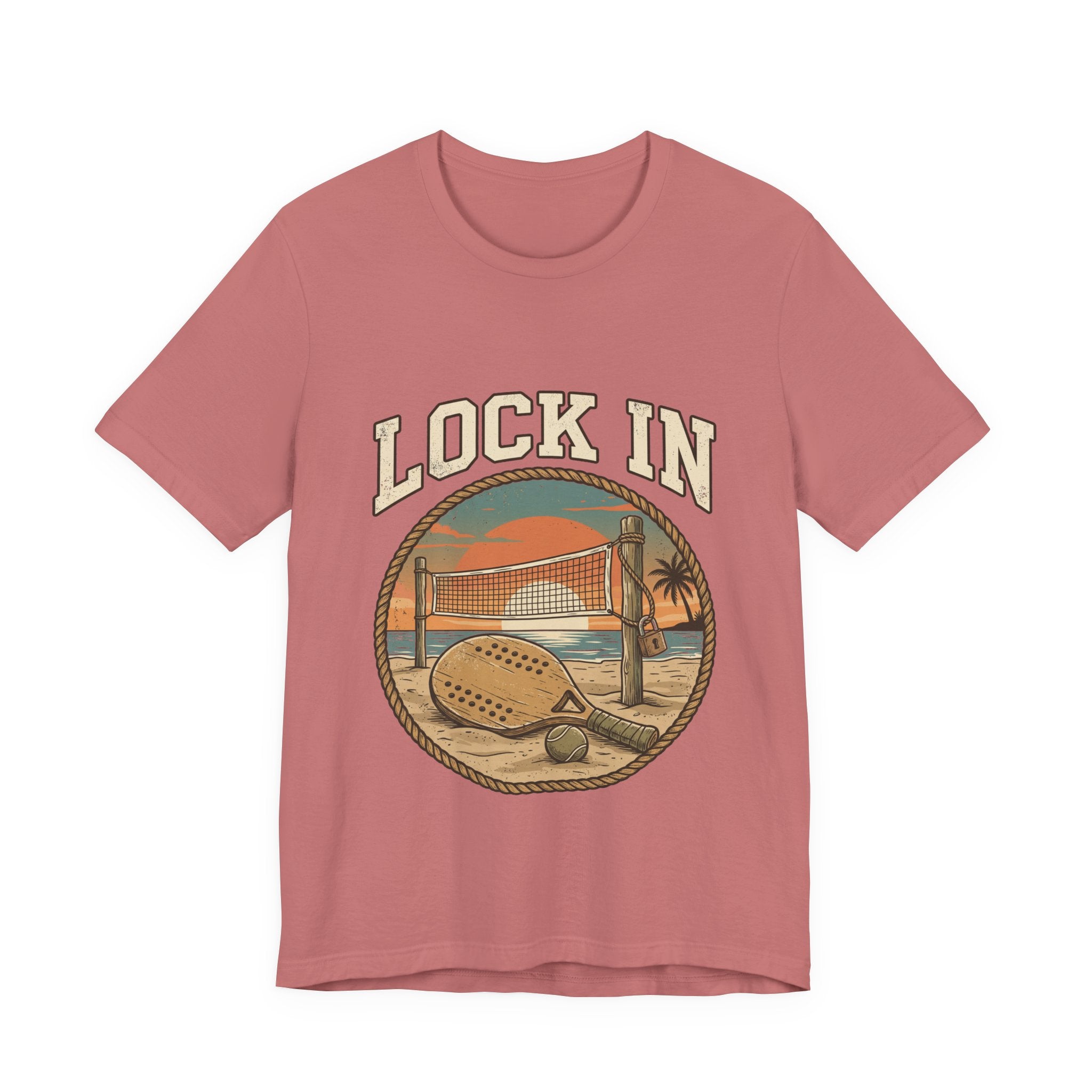 Beach Tennis T-Shirt | Vintage Rope Circle | Lock In | Unisex Paddle Tee