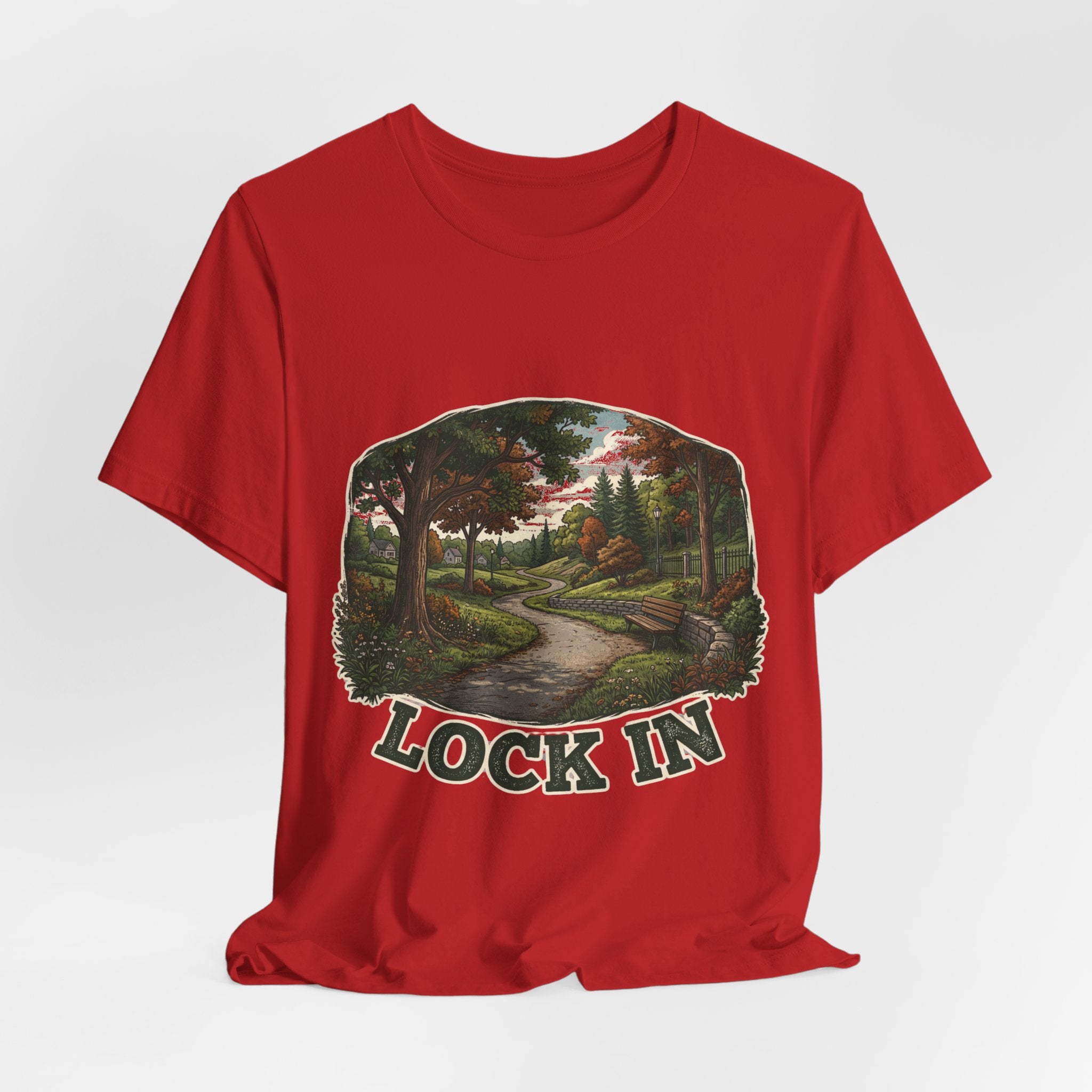 Autumn Walking T-Shirt | Fall Trail Tee | Nature Path Shirt | Lock In Life | Unisex Heavy Cotton Graphic Tee