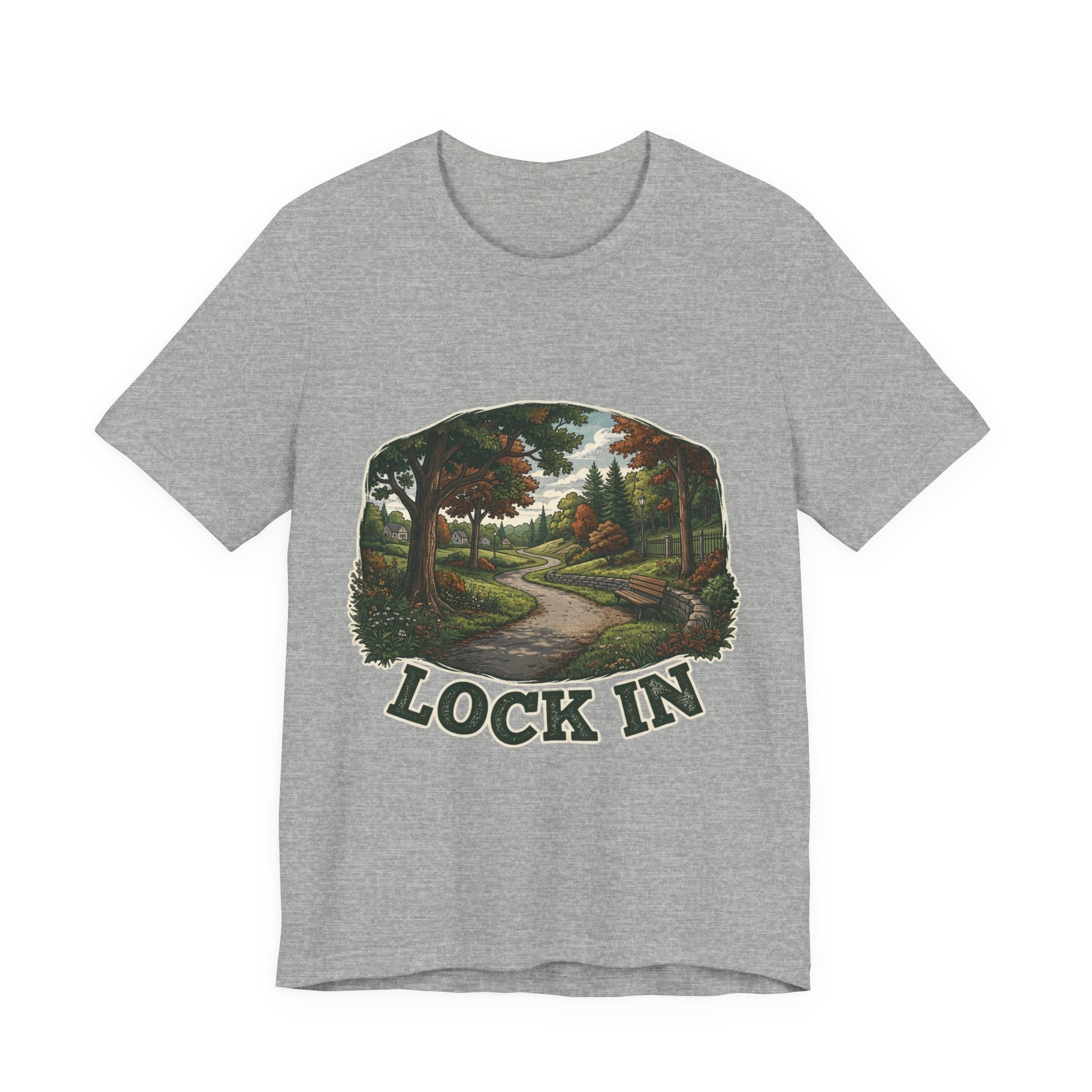 Autumn Walking T-Shirt | Fall Trail Tee | Nature Path Shirt | Lock In Life | Unisex Heavy Cotton Graphic Tee