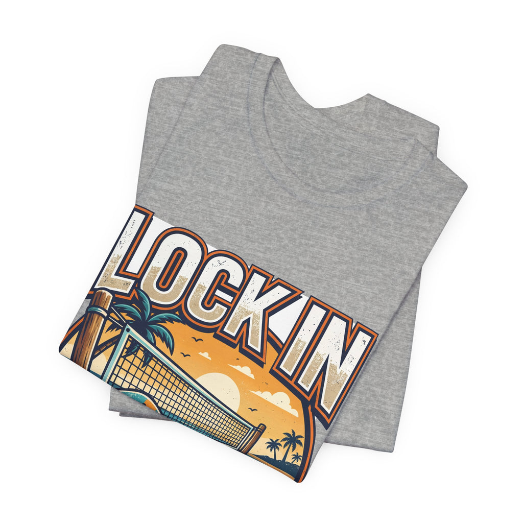 Beach Tennis T-Shirt | Bold Orange Two Paddles Net | Lock In | Unisex Gift