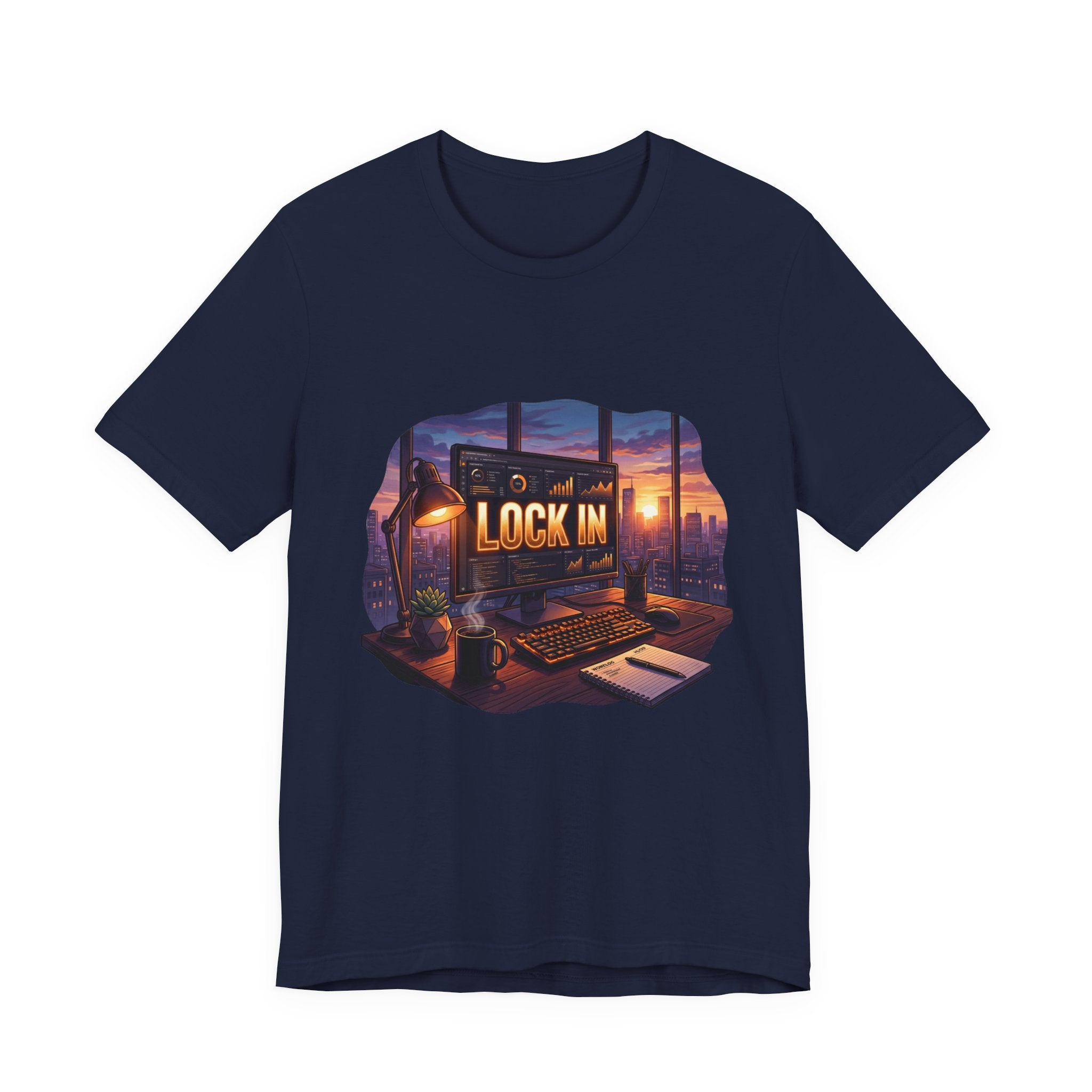 Work Flow T-Shirt | Start Your Day T-Shirt | Hustle T-Shirt | Lock In City Dawn Unisex Heavy Cotton Graphic Tee