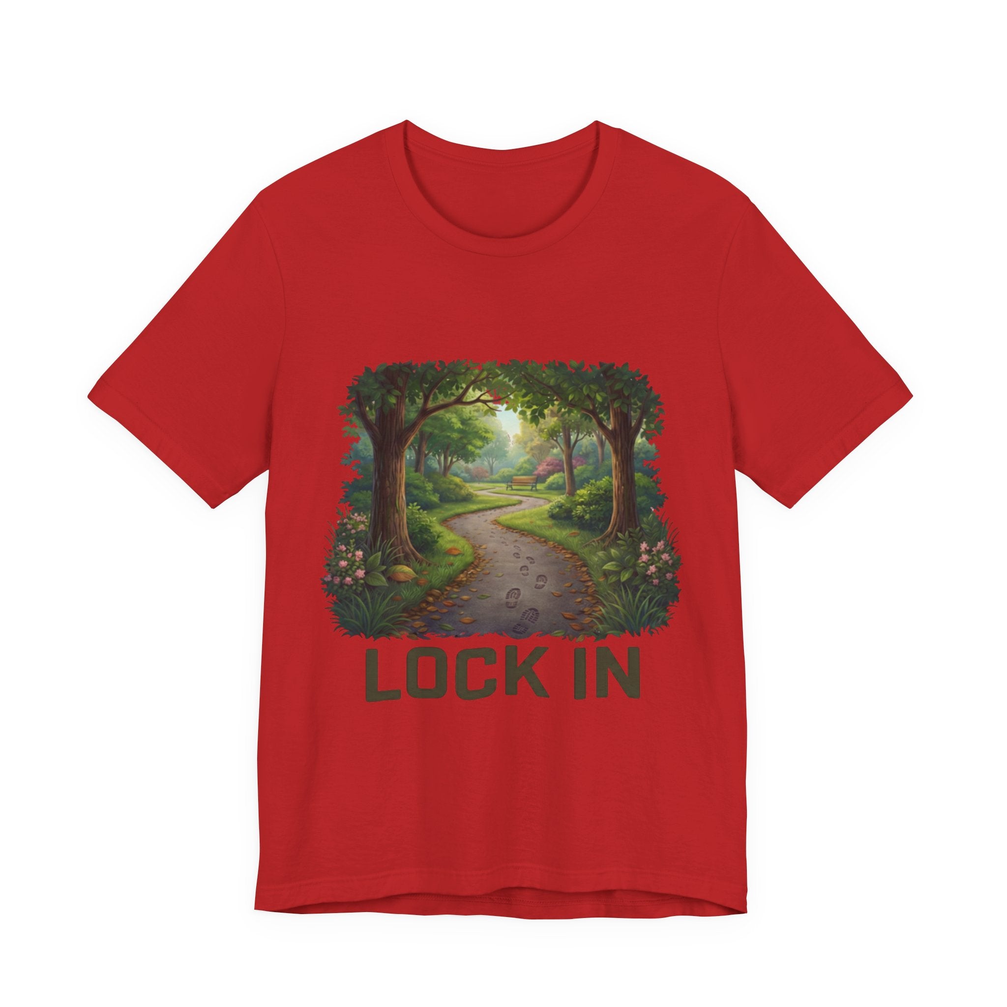 Forest Walk T-Shirt | Footprint Trail Tee | Nature Path Shirt | Lock In Life | Unisex Heavy Cotton Graphic Tee