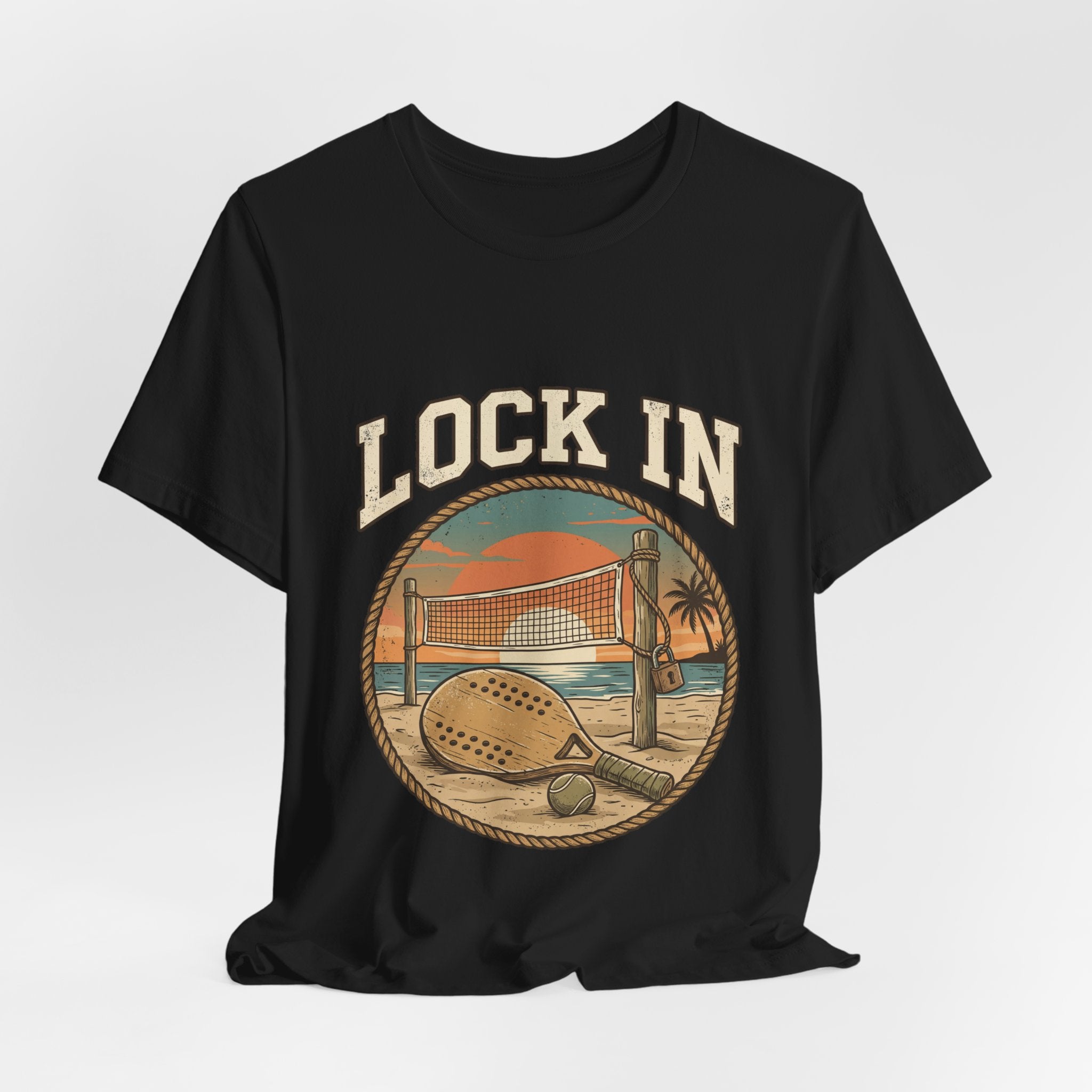Beach Tennis T-Shirt | Vintage Rope Circle | Lock In | Unisex Paddle Tee