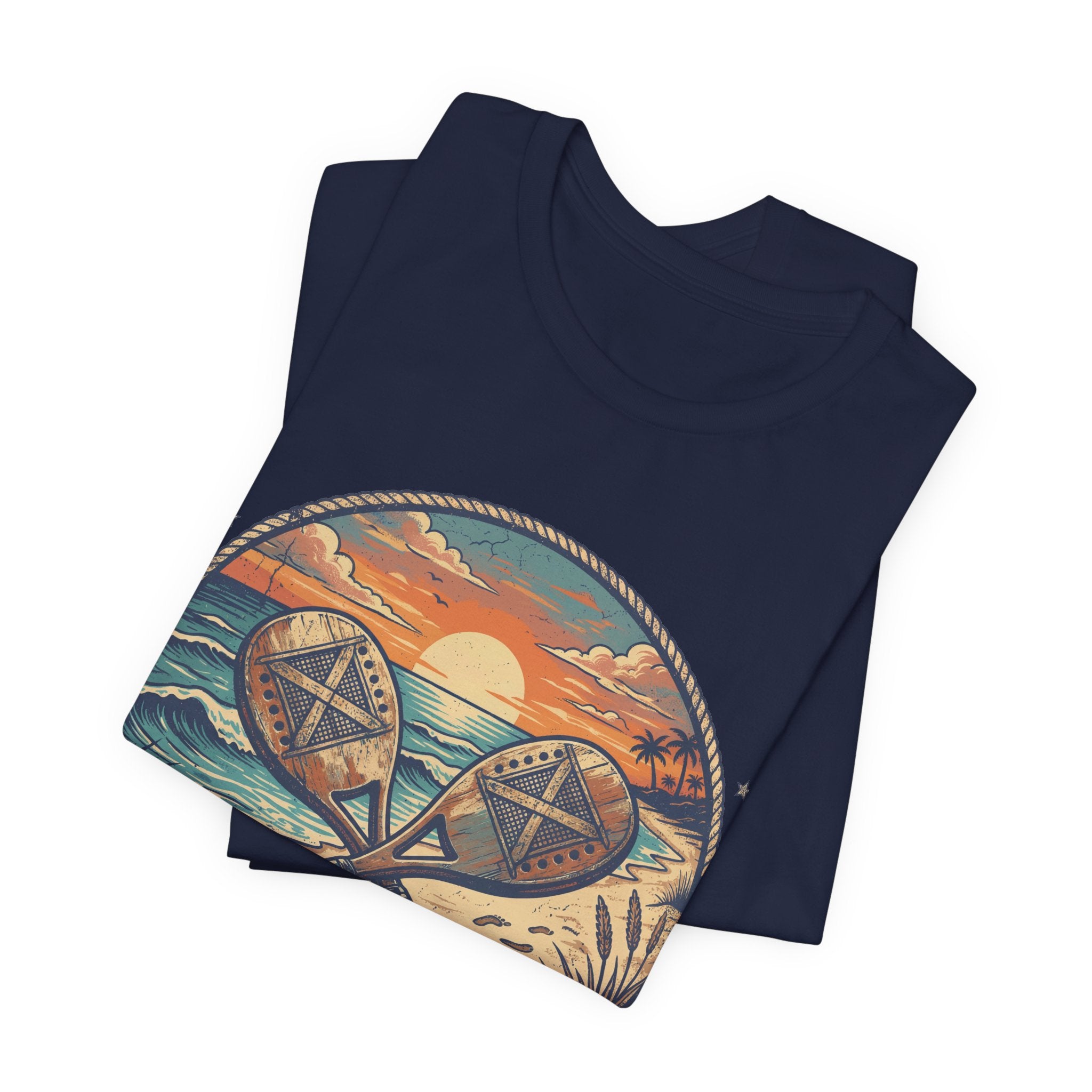 Beach Tennis T-Shirt | Vintage Sunset Paddle Tee | Unisex Heavy Cotton