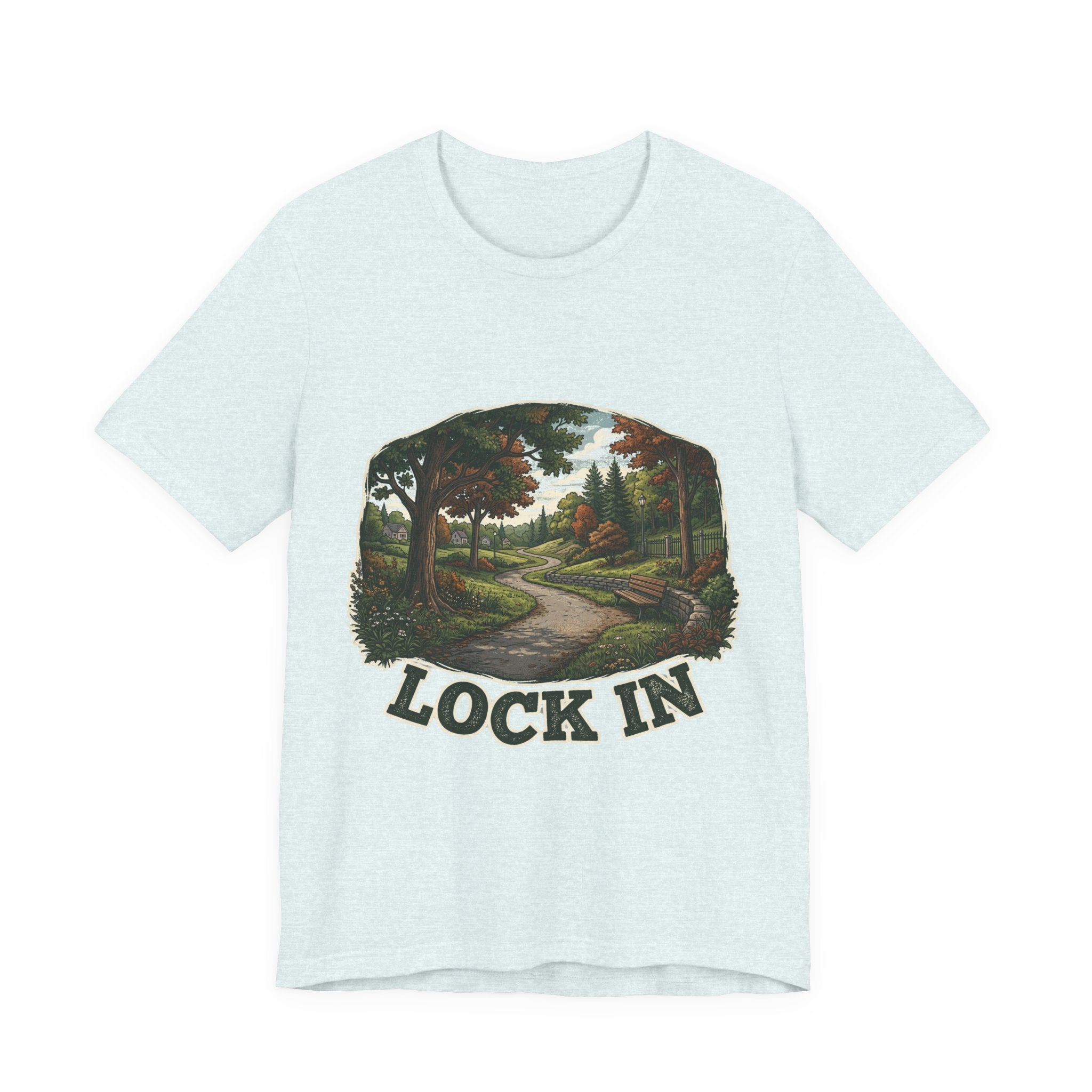Autumn Walking T-Shirt | Fall Trail Tee | Nature Path Shirt | Lock In Life | Unisex Heavy Cotton Graphic Tee