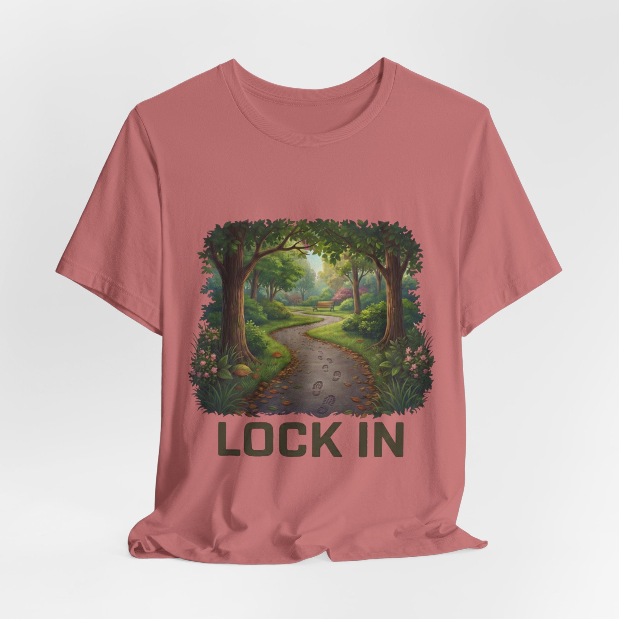 Forest Walk T-Shirt | Footprint Trail Tee | Nature Path Shirt | Lock In Life | Unisex Heavy Cotton Graphic Tee