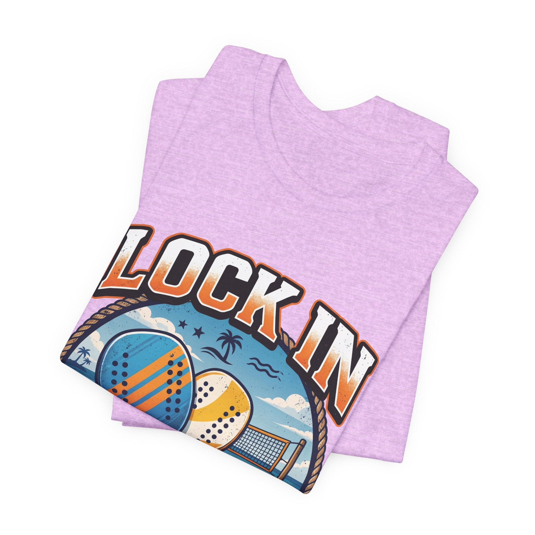 Beach Tennis T-Shirt | Collegiate Two Crossed Paddles | Lock In | Unisex